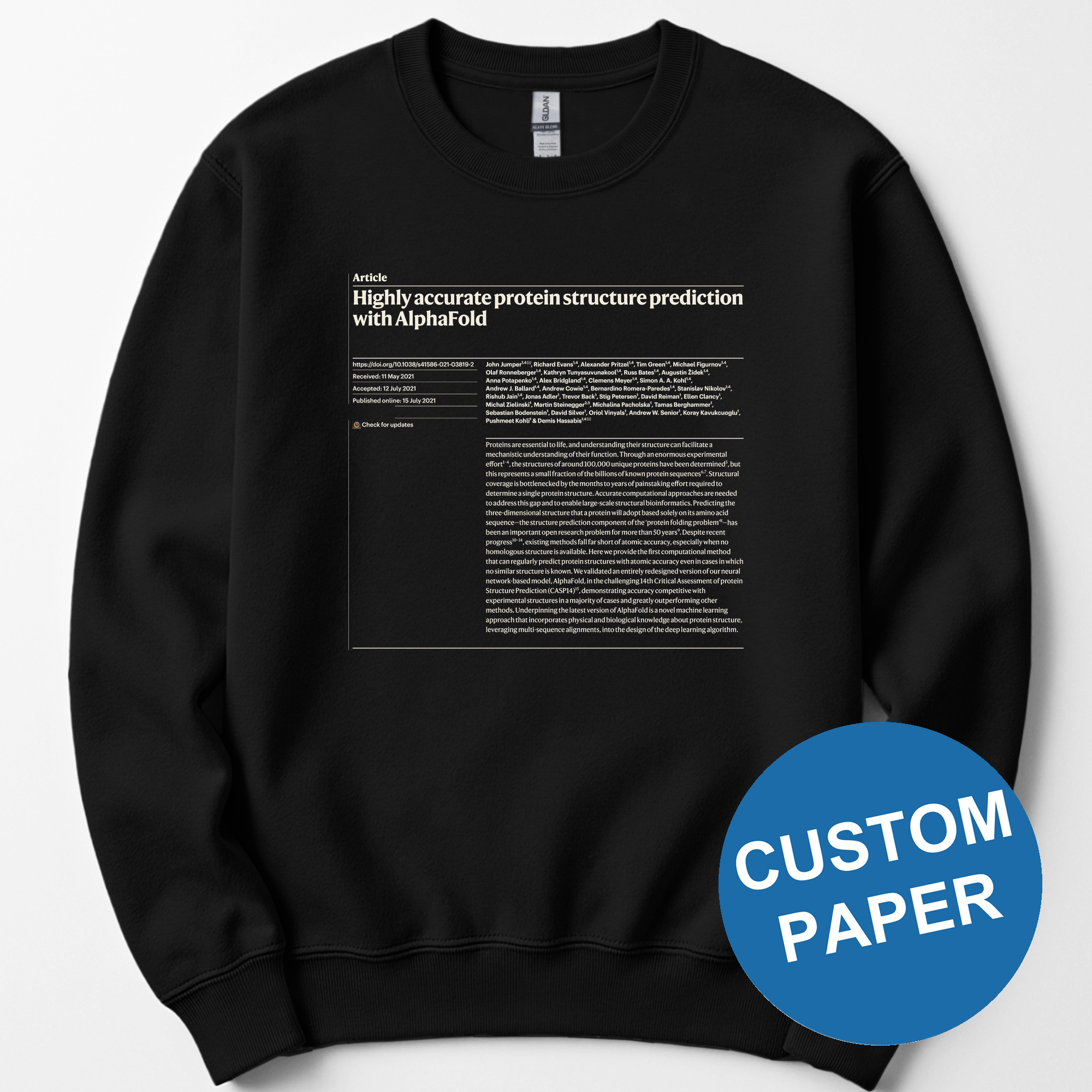 Custom scientific paper sweatshirt — Black