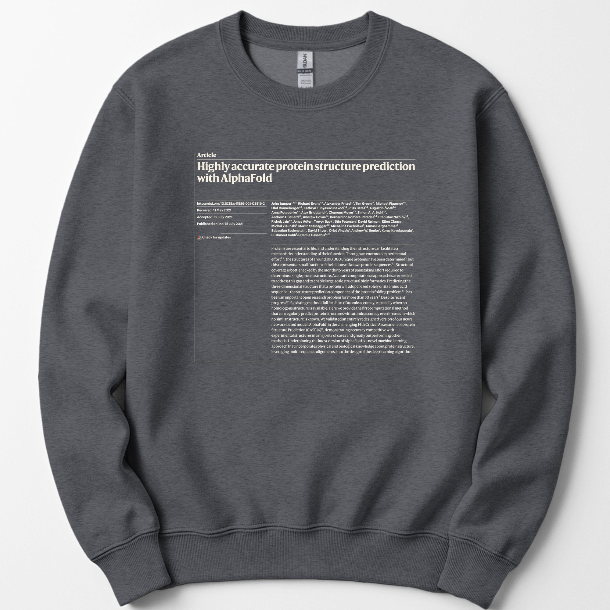 Custom scientific paper sweatshirt — Dark Heather