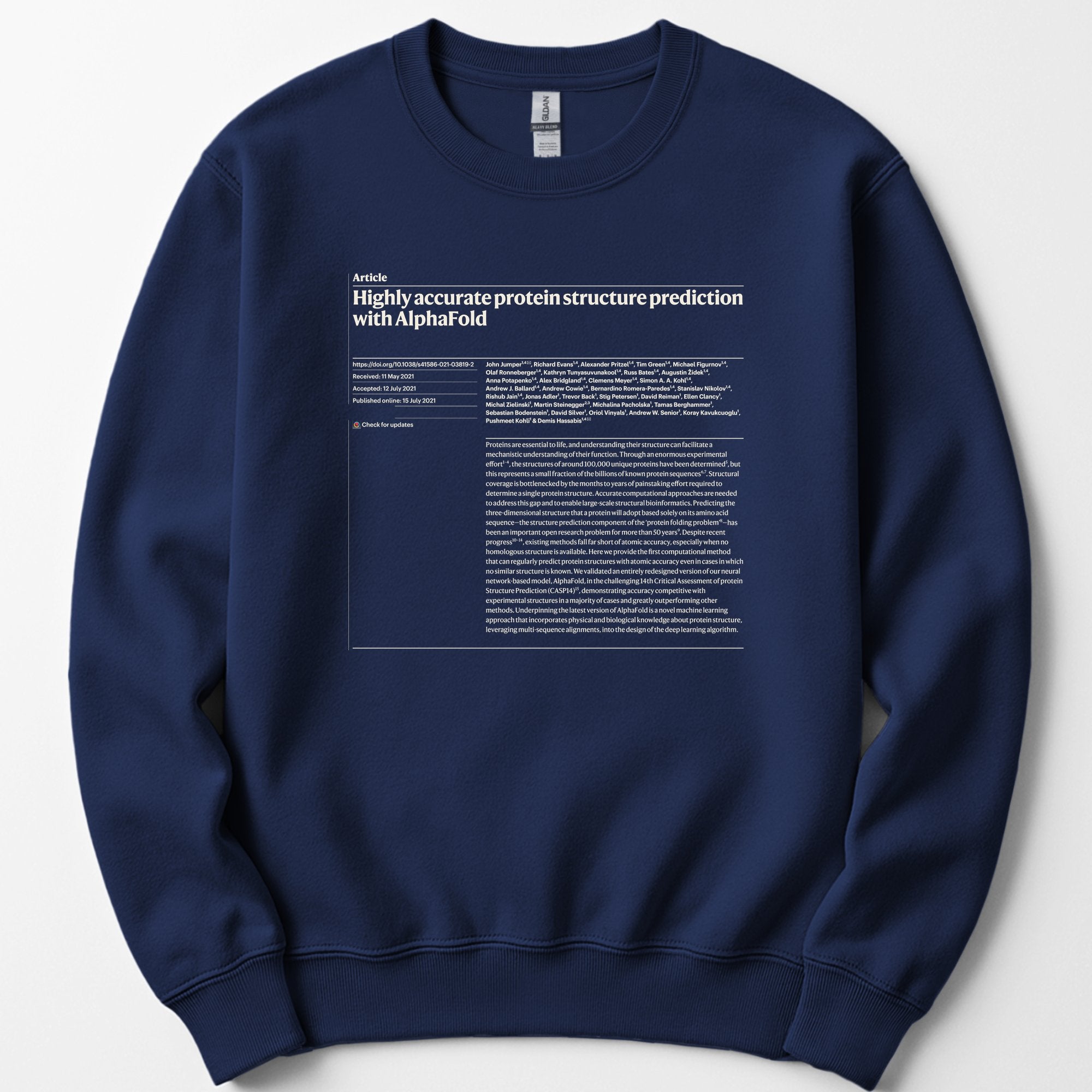 Custom scientific paper sweatshirt — Navy