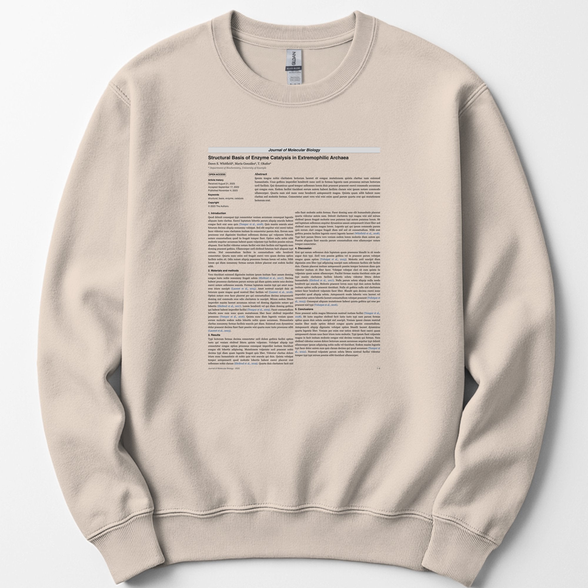 Custom scientific paper sweatshirt — Sand