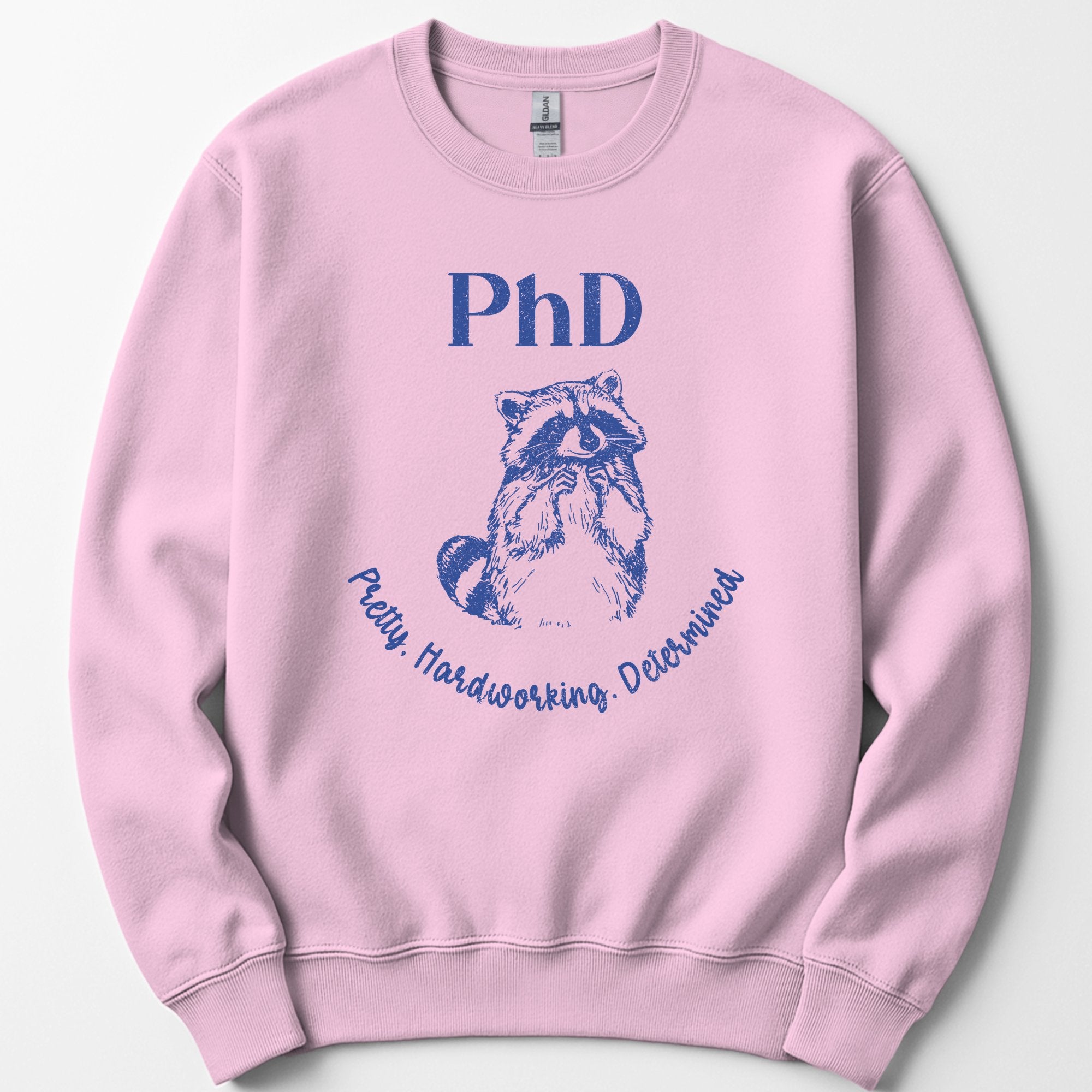 PhD - Pretty, Hardworking, Determined sweatshirt — Light Pink