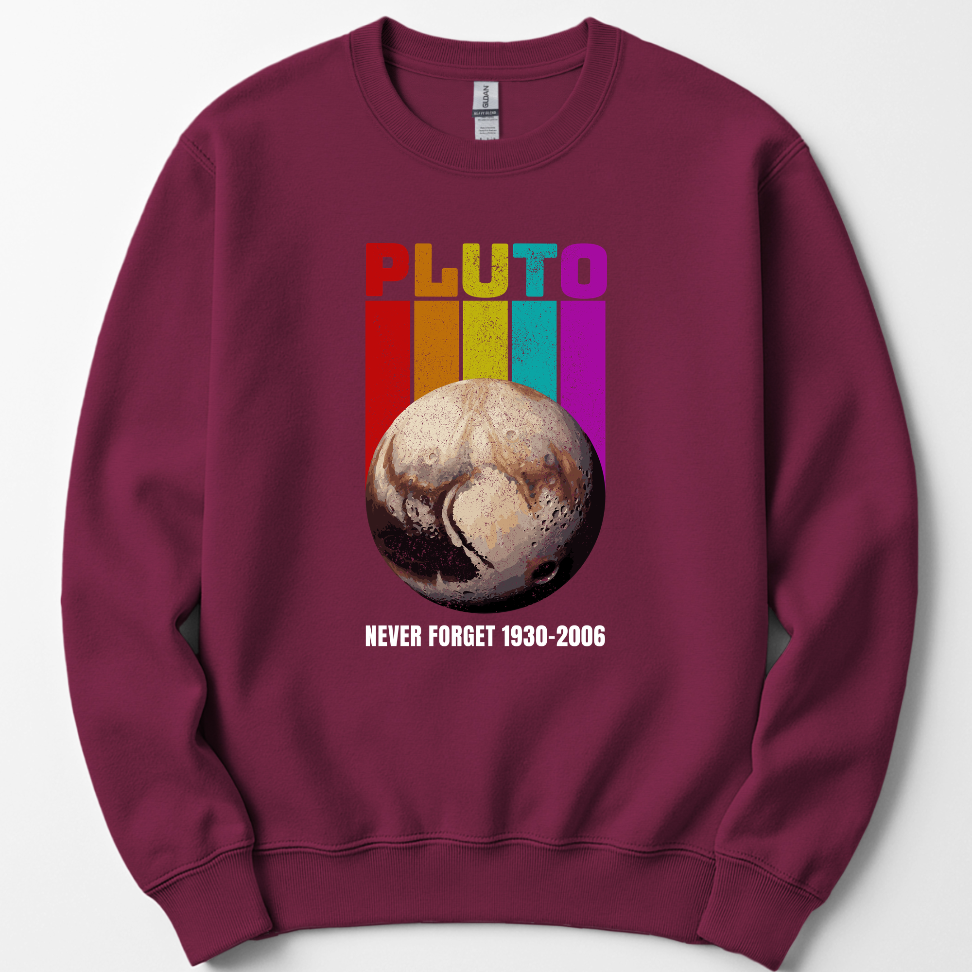 Pluto Never Forget sweatshirt — Maroon