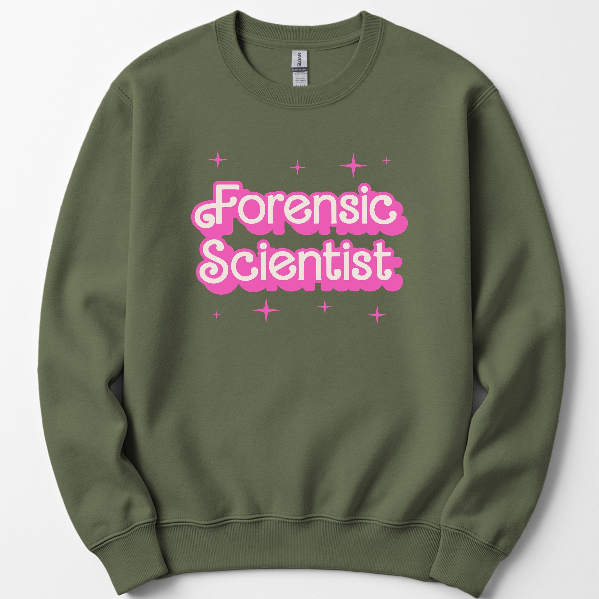 Custom Profession Pink Doll sweatshirt — Military Green