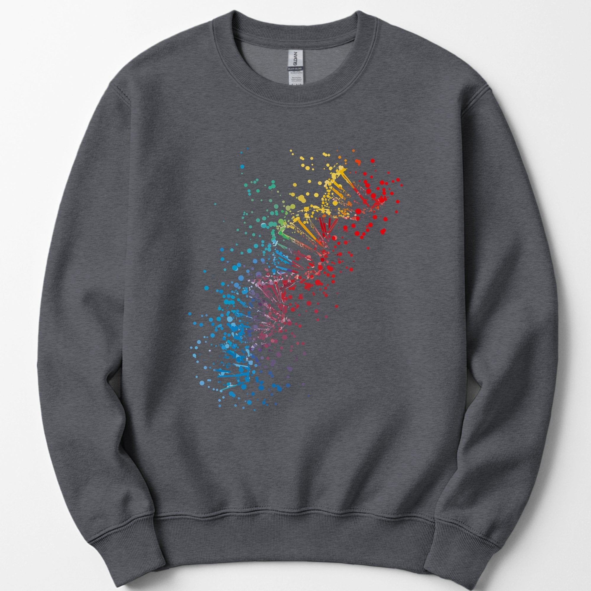 Rainbow DNA sweatshirt — Dark Heather
