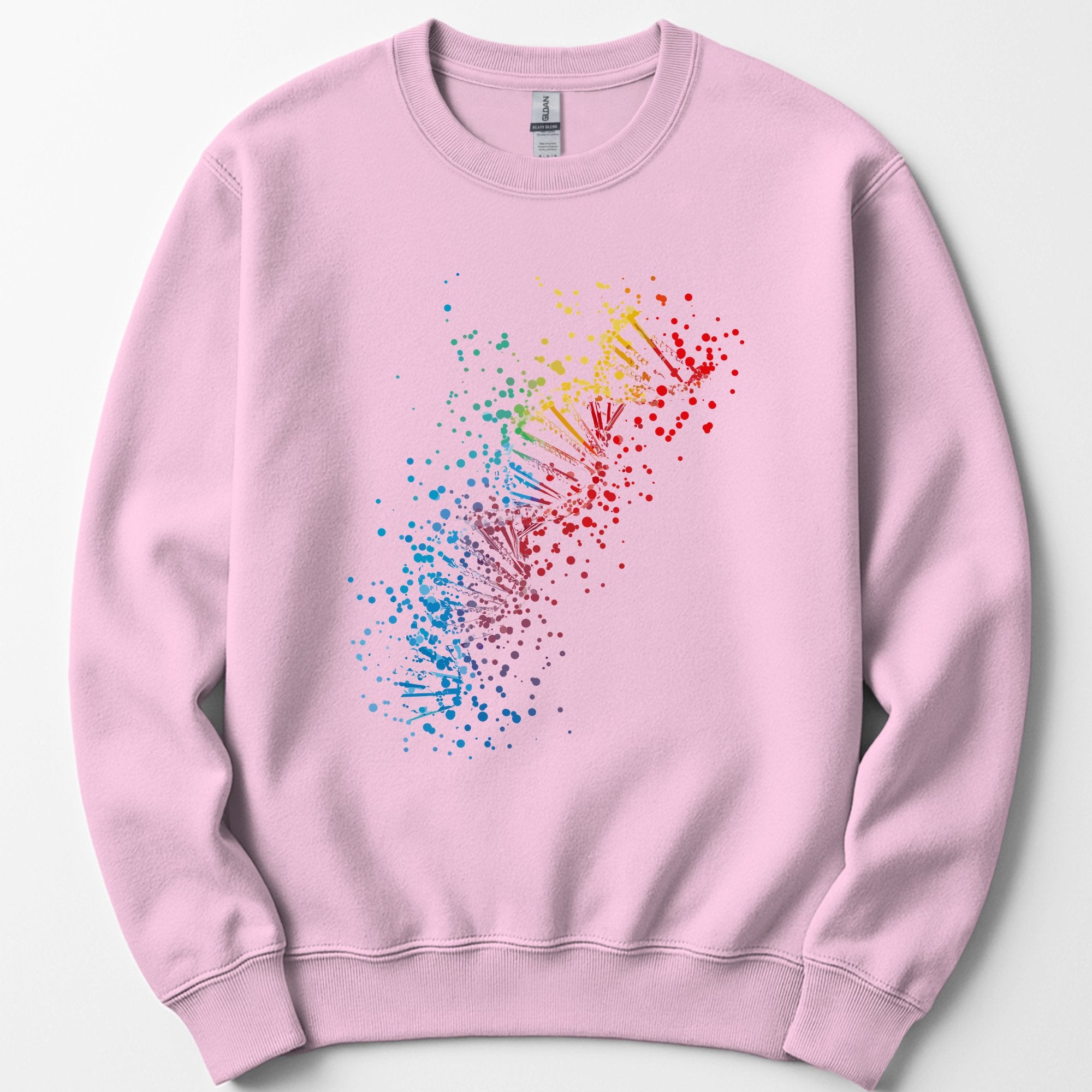 Rainbow DNA sweatshirt — Light Pink