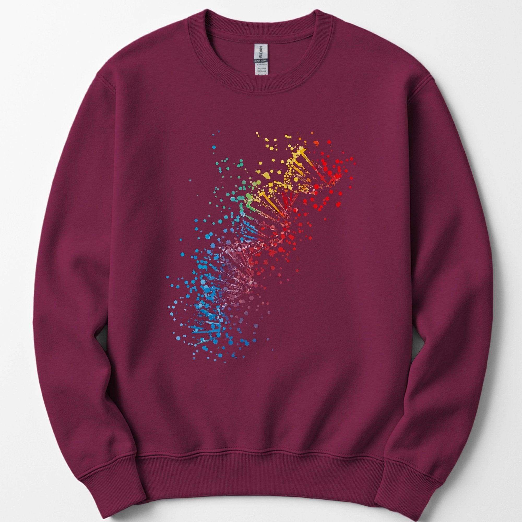 Rainbow DNA sweatshirt — Maroon
