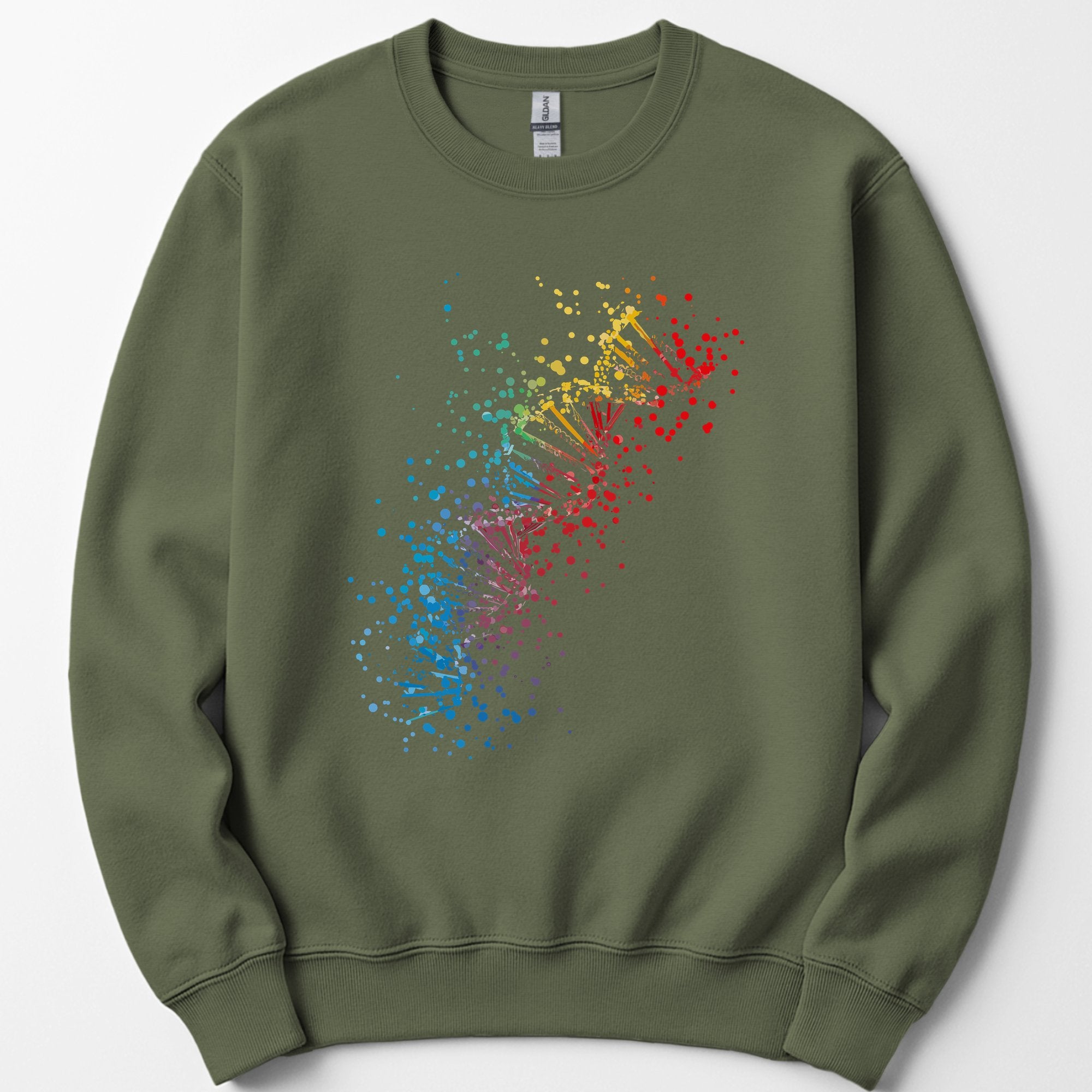 Rainbow DNA sweatshirt — Military Green