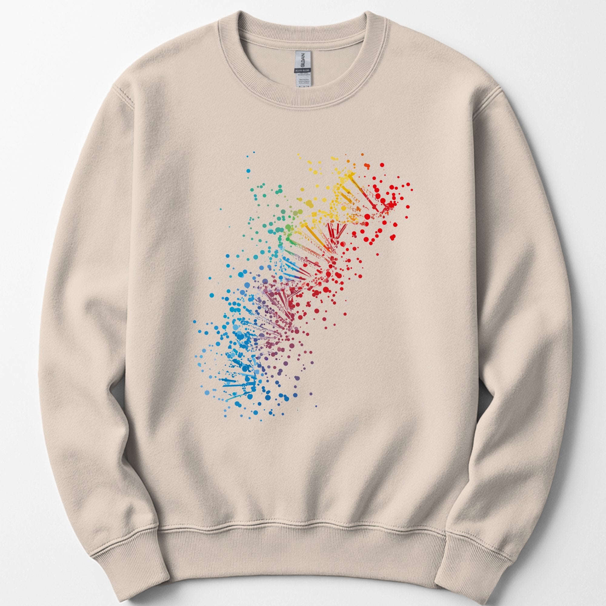 Rainbow DNA sweatshirt — Sand