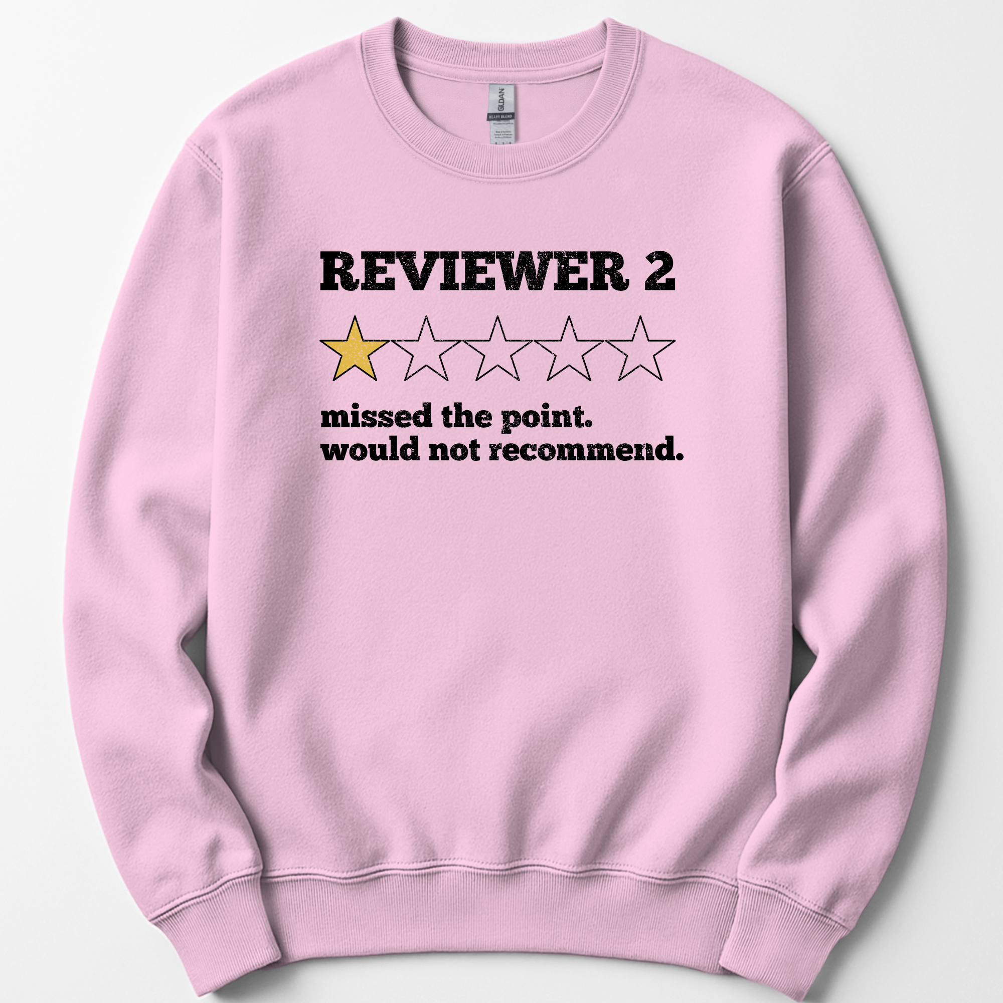 Reviewer 2 Star Review sweatshirt — Light Pink