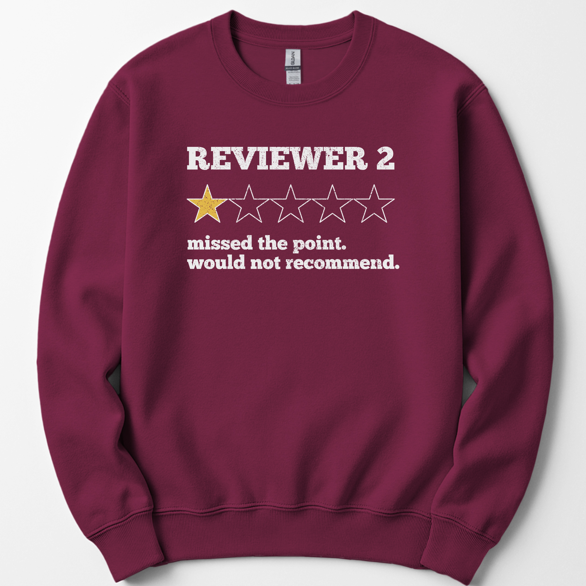 Reviewer 2 Star Review sweatshirt — Maroon