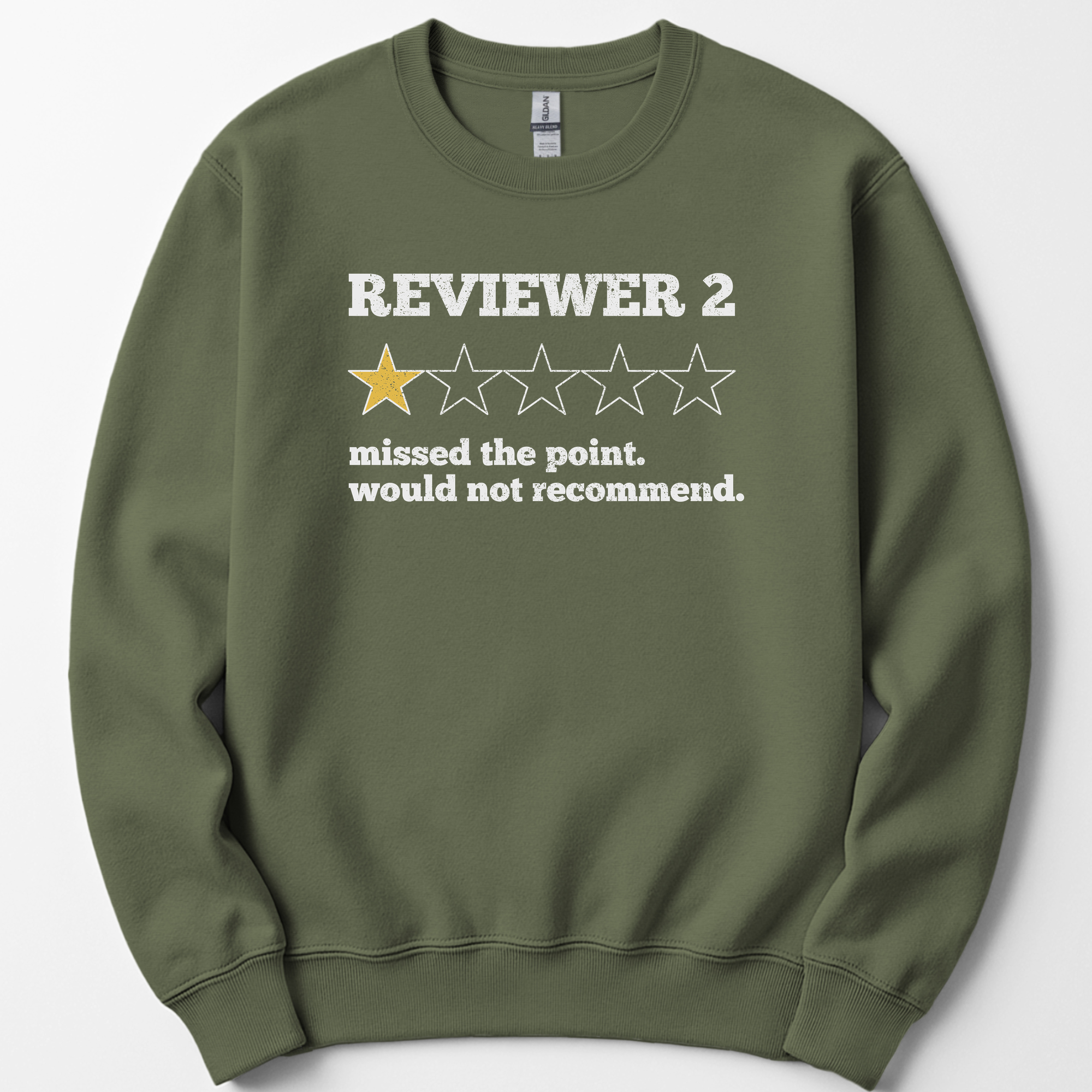 Reviewer 2 Star Review sweatshirt — Military Green