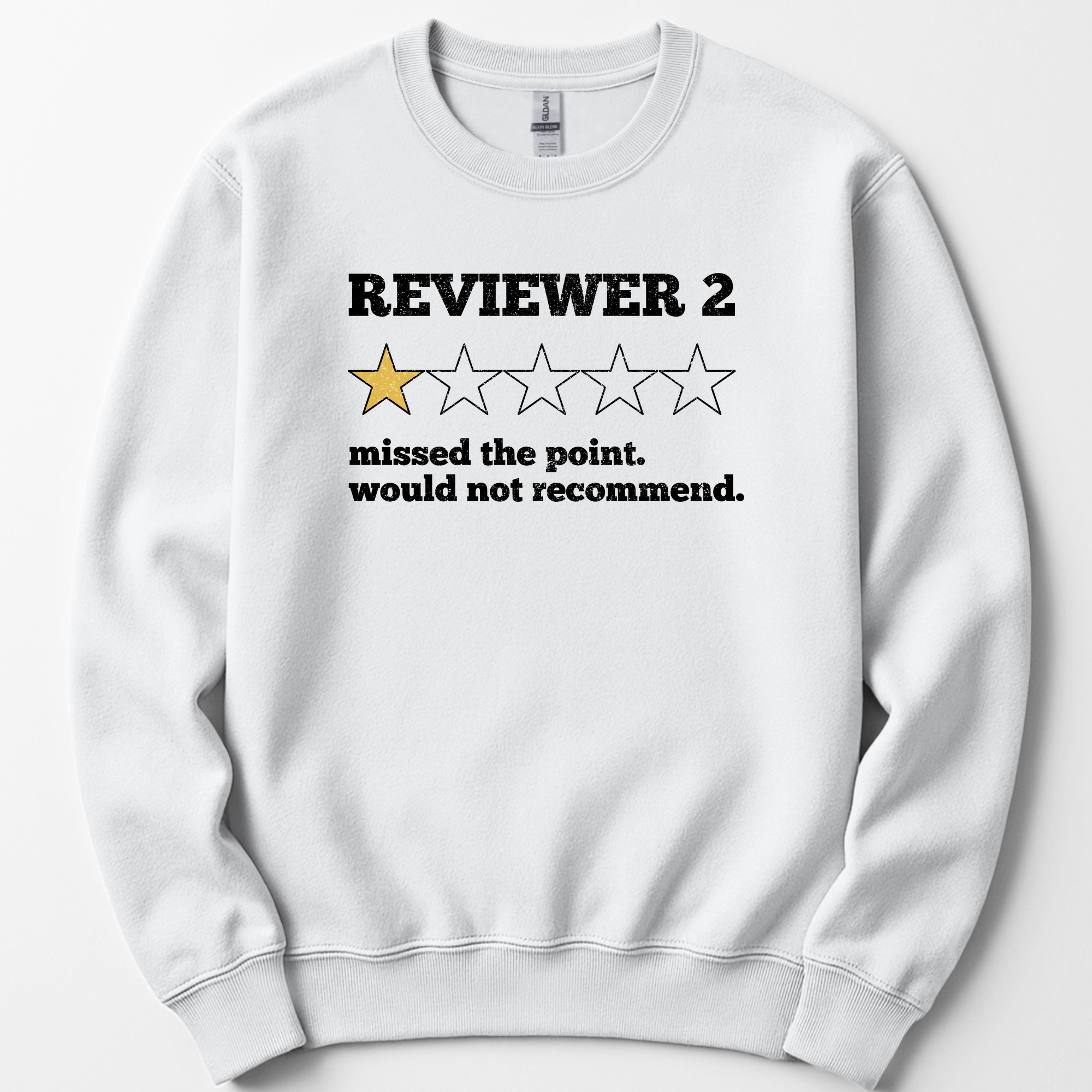 Reviewer 2 Star Review sweatshirt — White