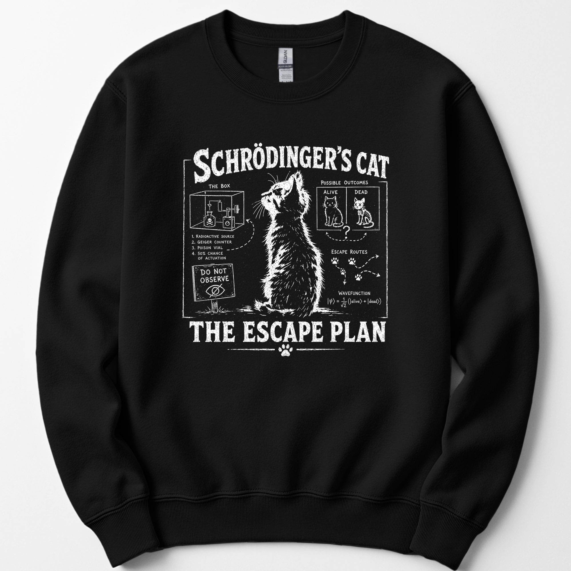 Schrödinger's Cat sweatshirt — Black