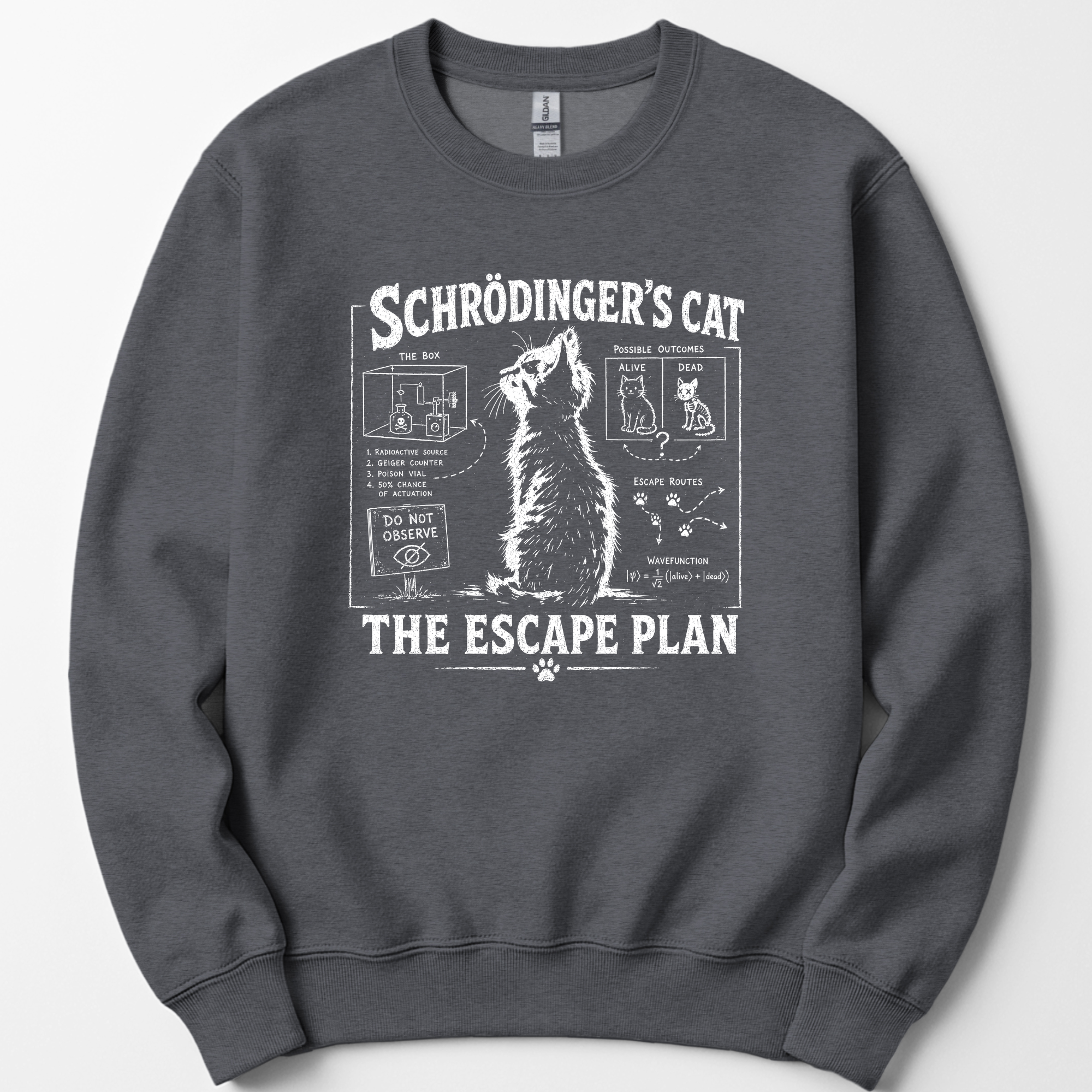 Schrödinger's Cat sweatshirt — Dark Heather