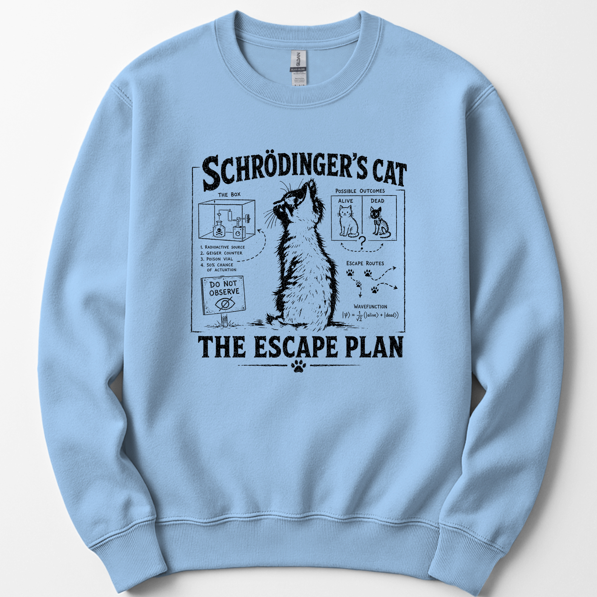 Schrödinger's Cat sweatshirt — Light Blue