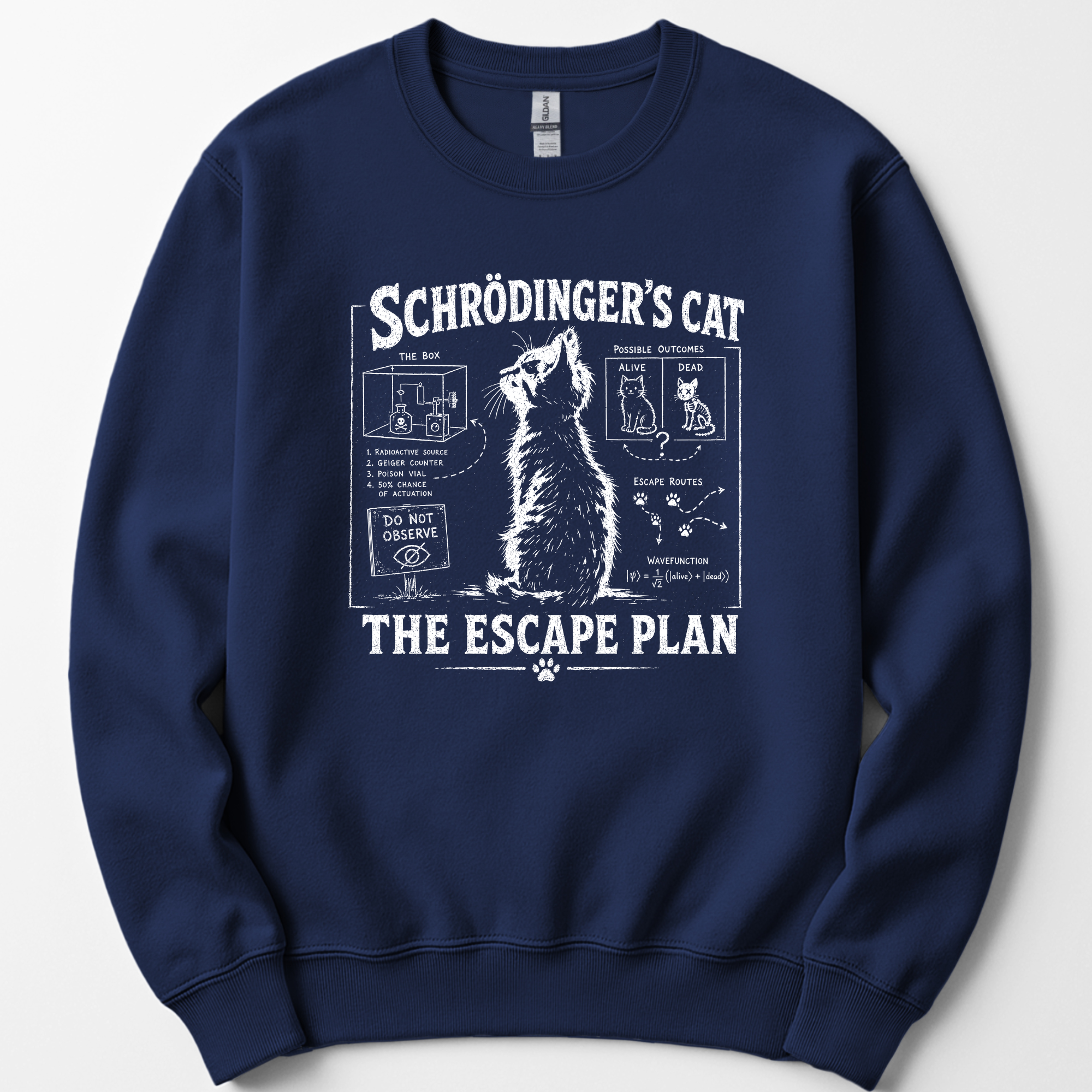 Schrödinger's Cat sweatshirt — Navy