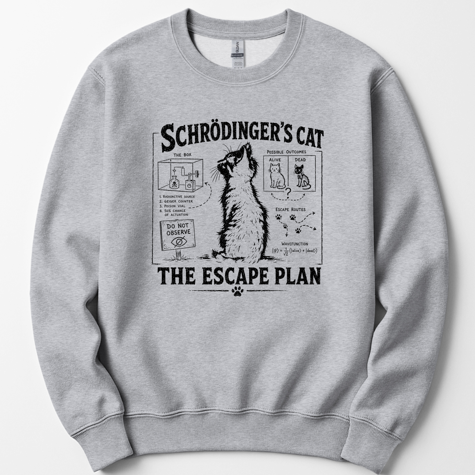 Schrödinger's Cat sweatshirt — Sport Grey