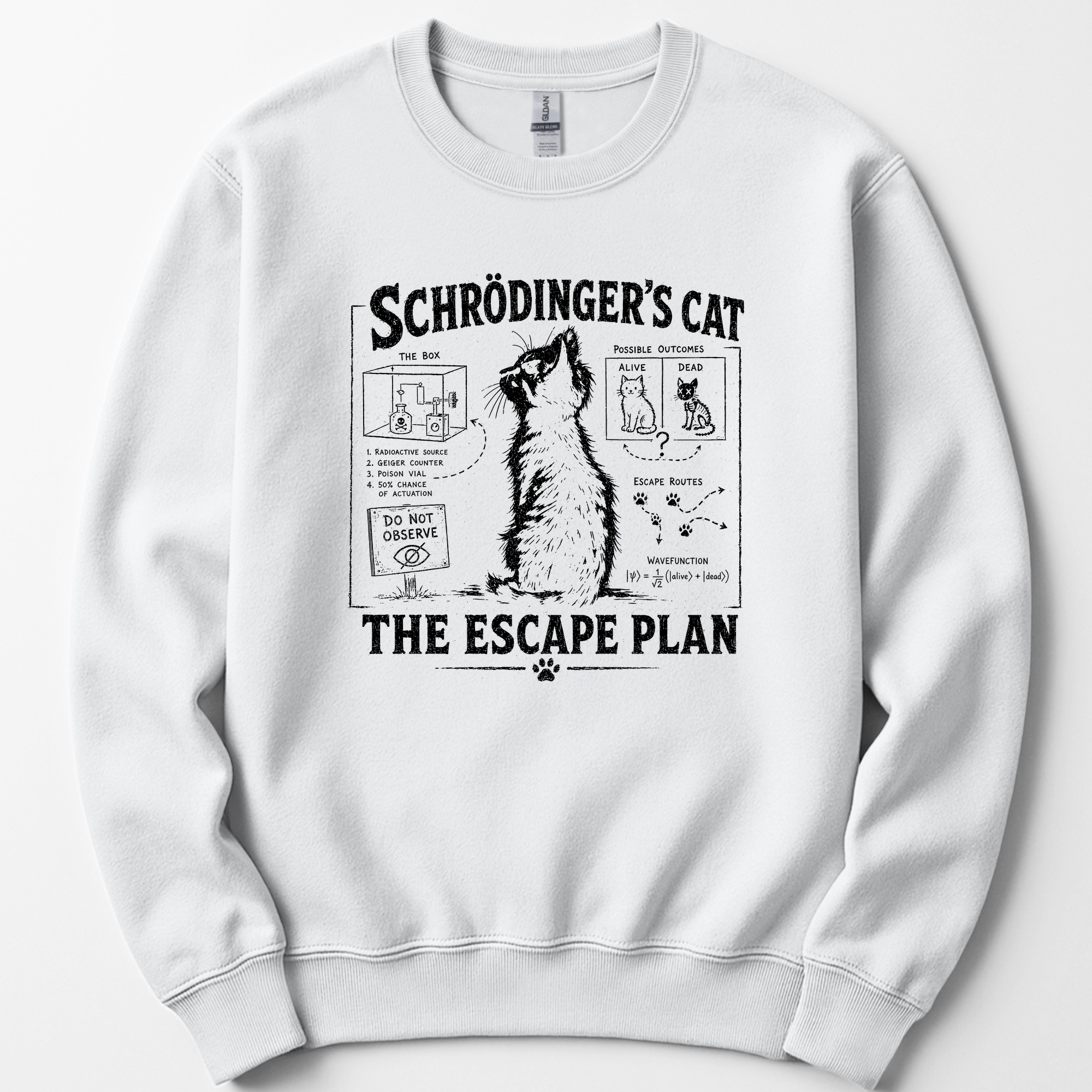 Schrödinger's Cat sweatshirt — White