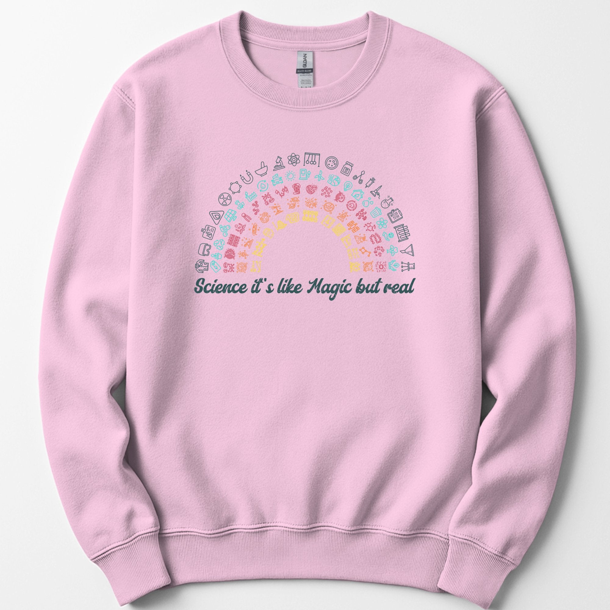 Science Rainbow sweatshirt — Light Pink