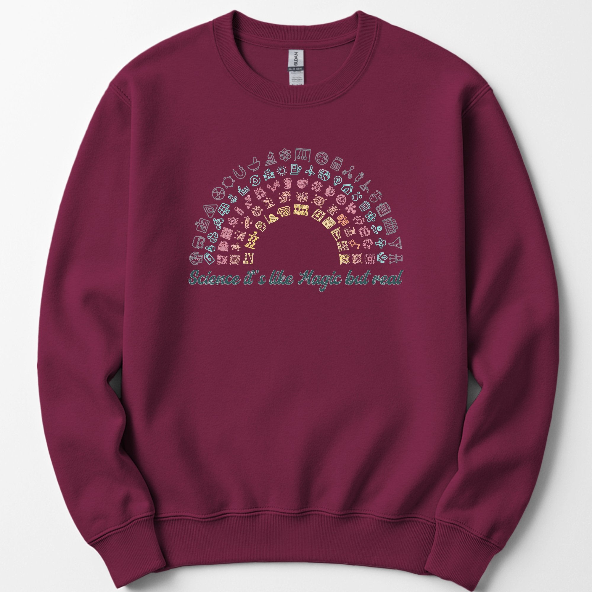 Science Rainbow sweatshirt — Maroon
