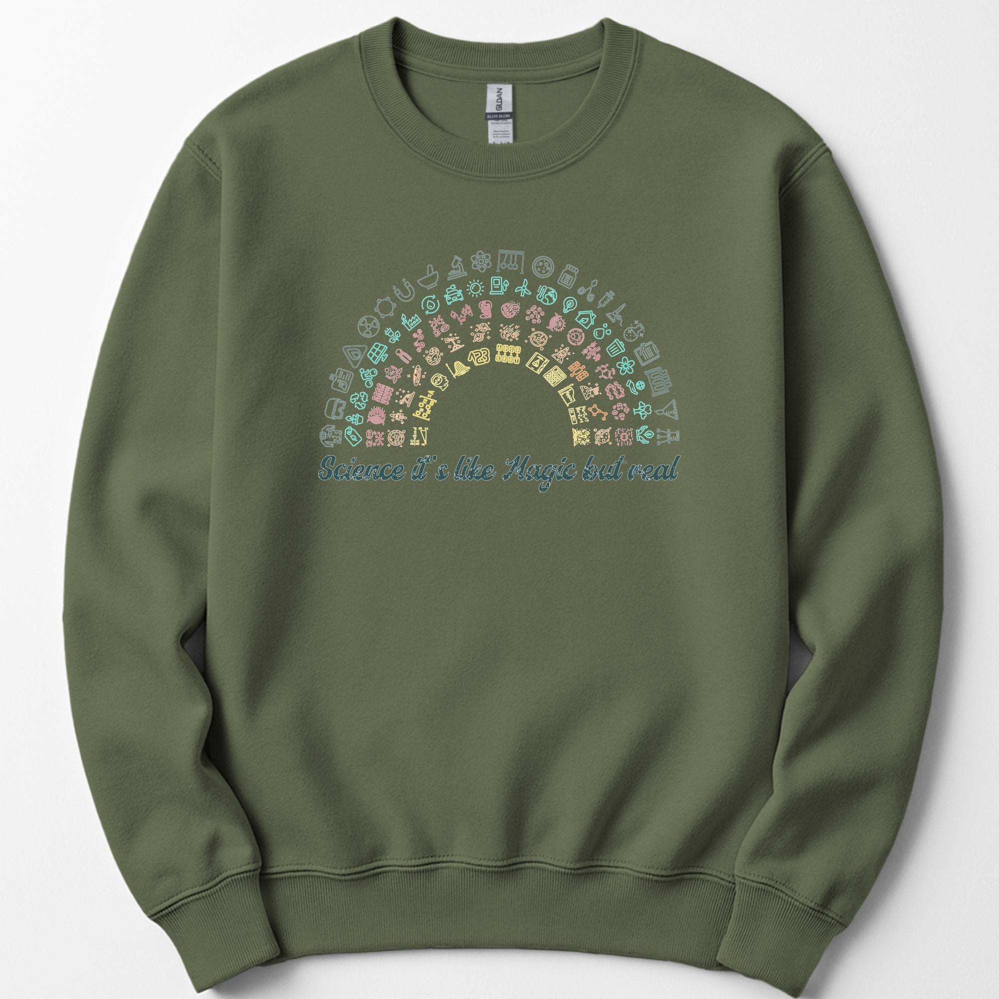 Science Rainbow sweatshirt — Military Green
