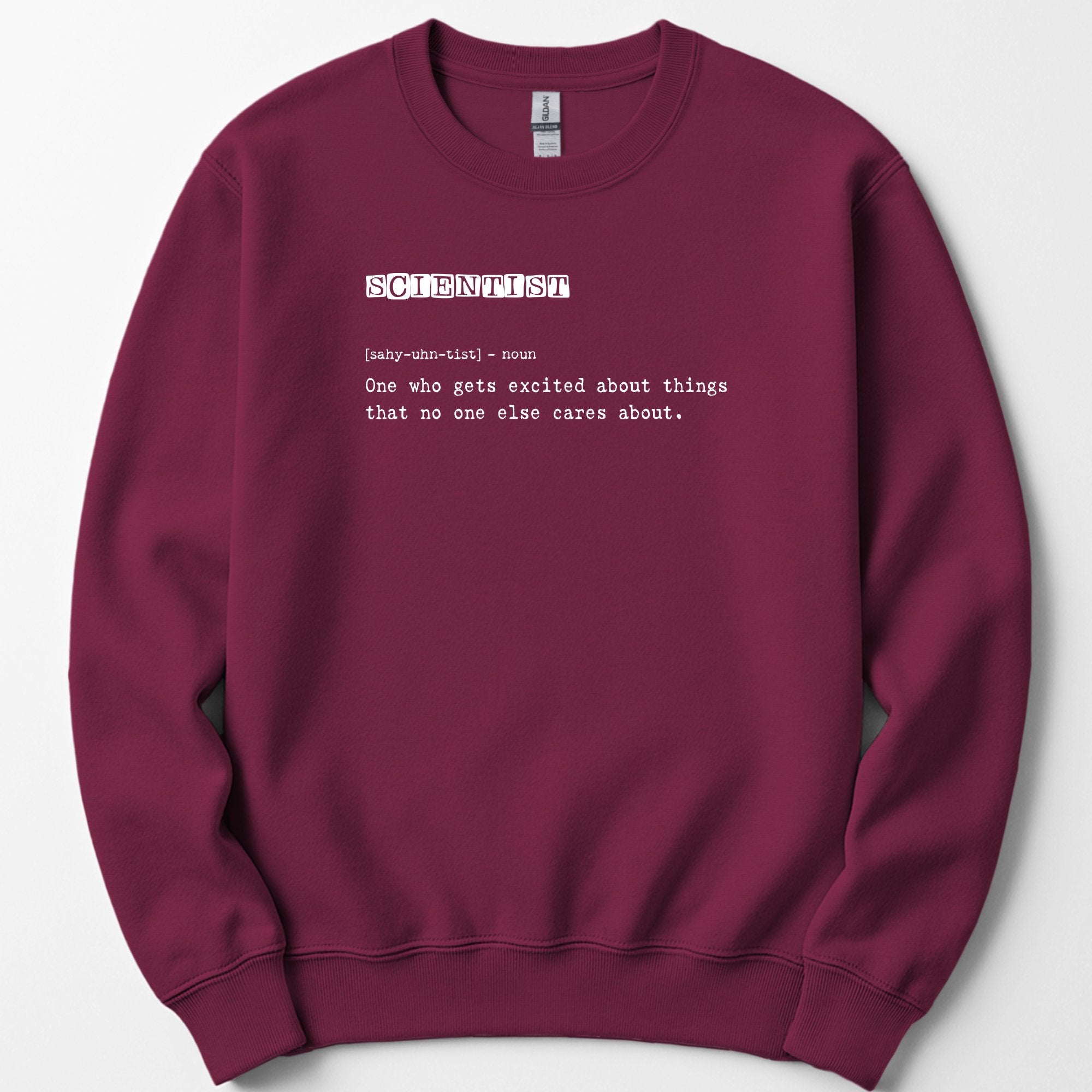 Scientist Definition sweatshirt — Maroon