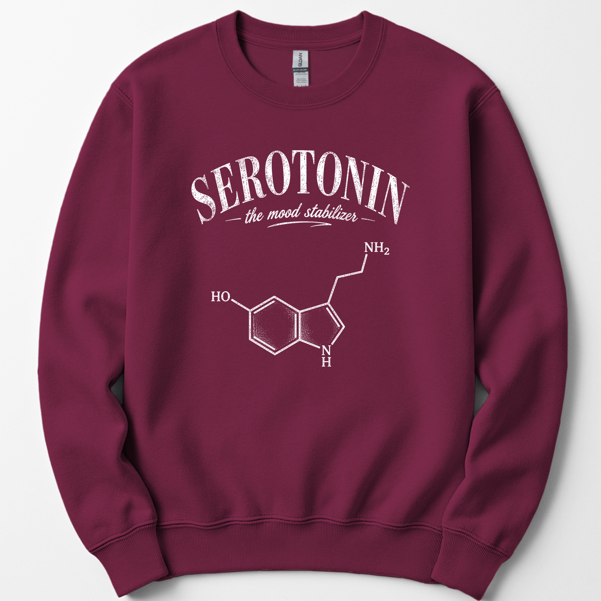 Serotonin The Mood Stabilizer sweatshirt — Maroon