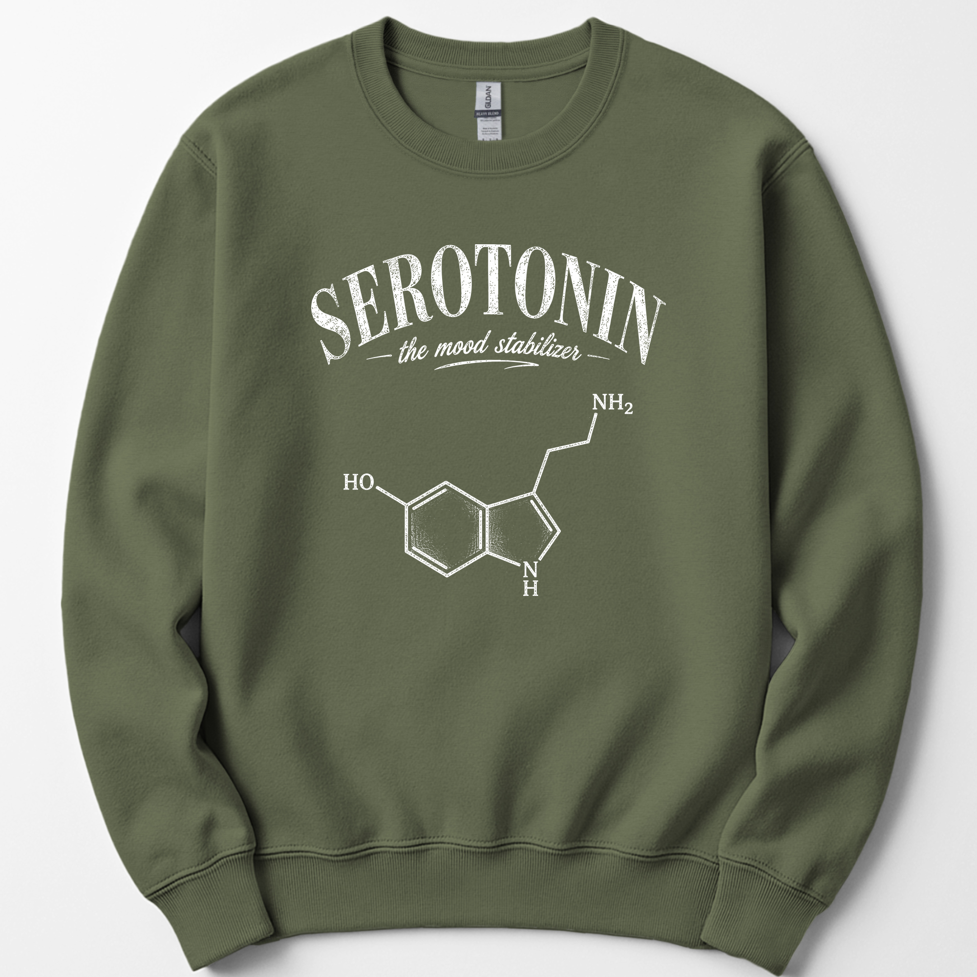 Serotonin The Mood Stabilizer sweatshirt — Military Green
