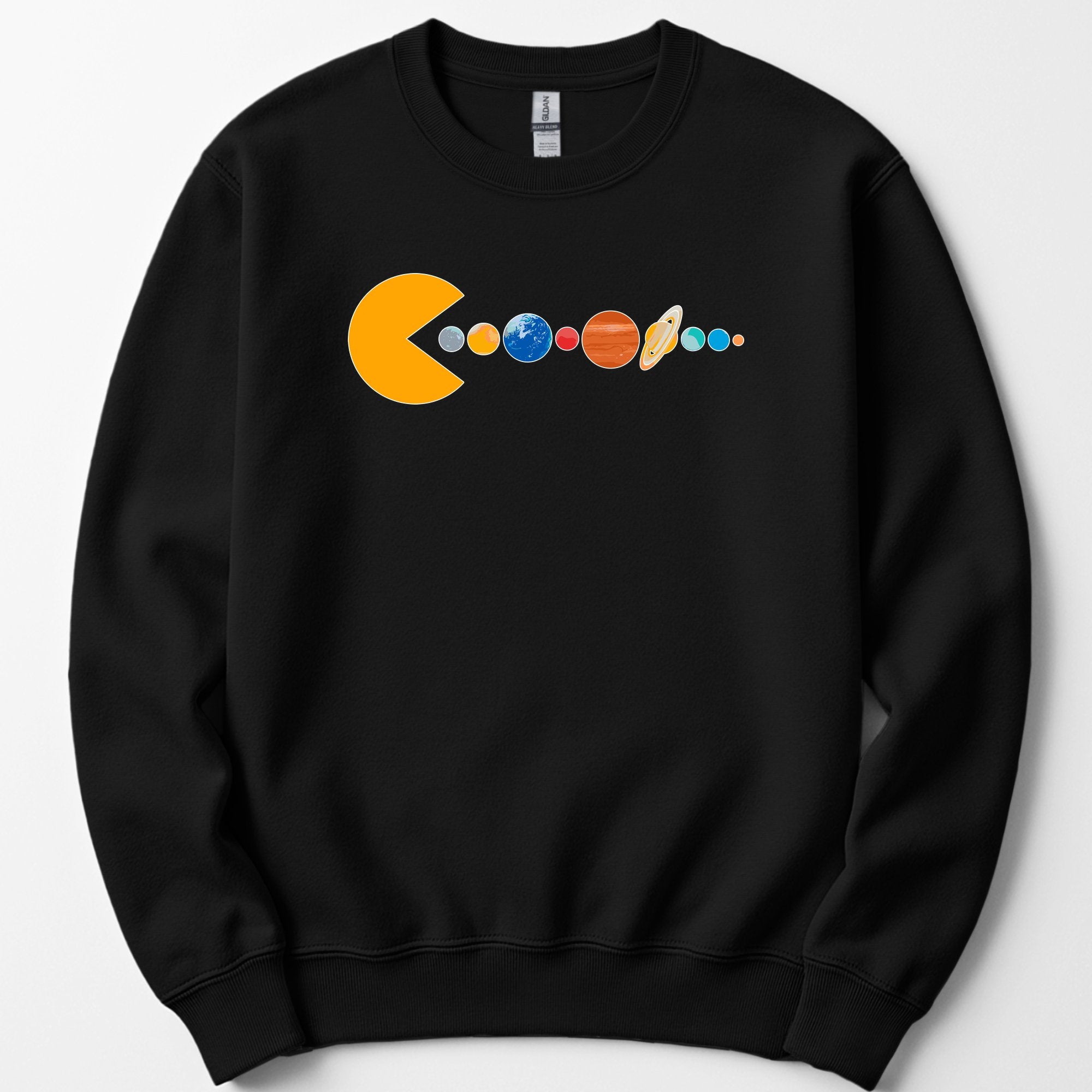Solar System Pac Man sweatshirt — Black