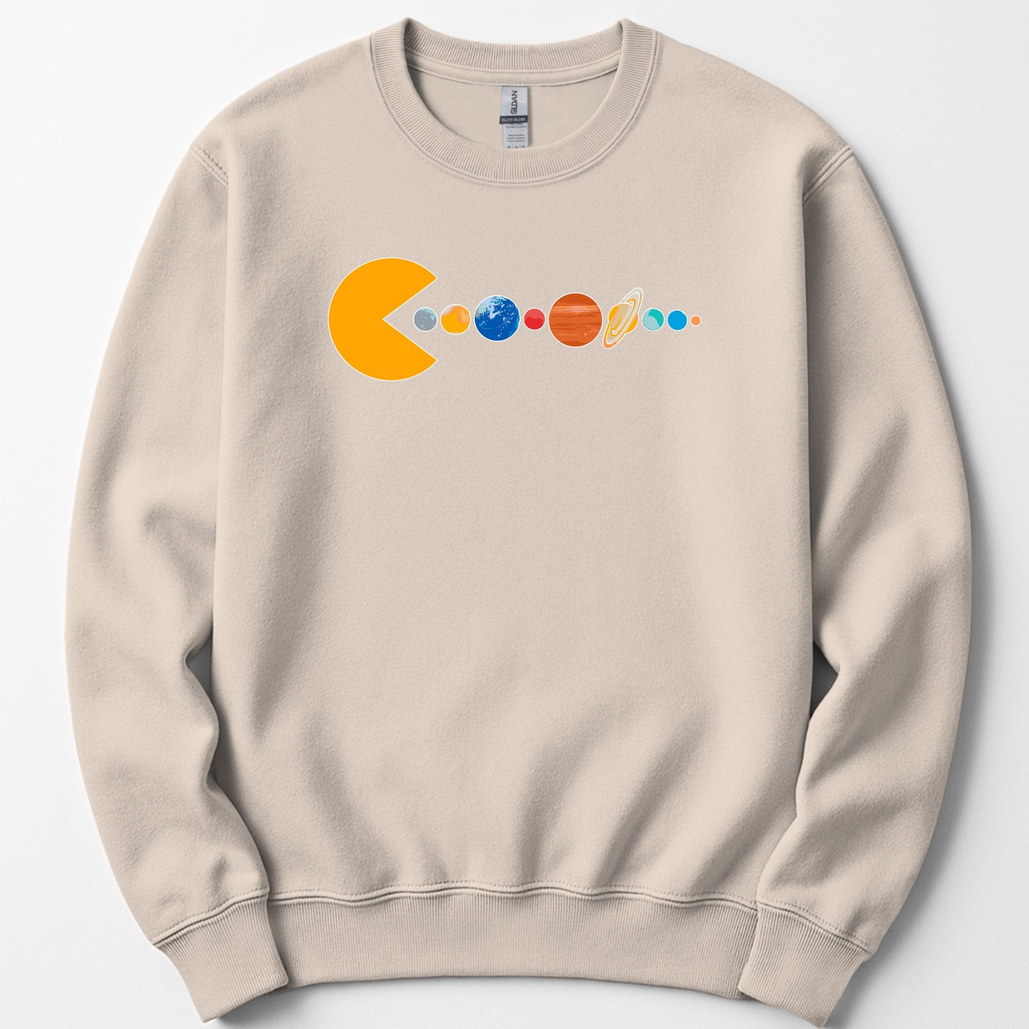 Solar System Pac Man sweatshirt — Sand