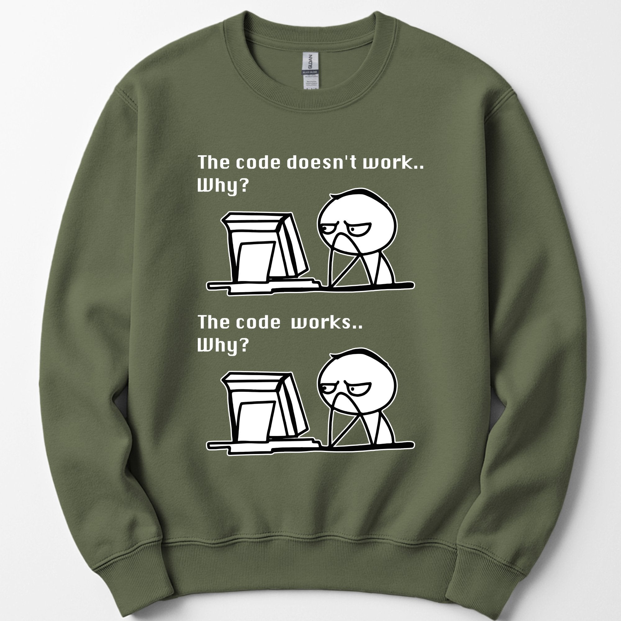 The Code Works sweatshirt — Military Green