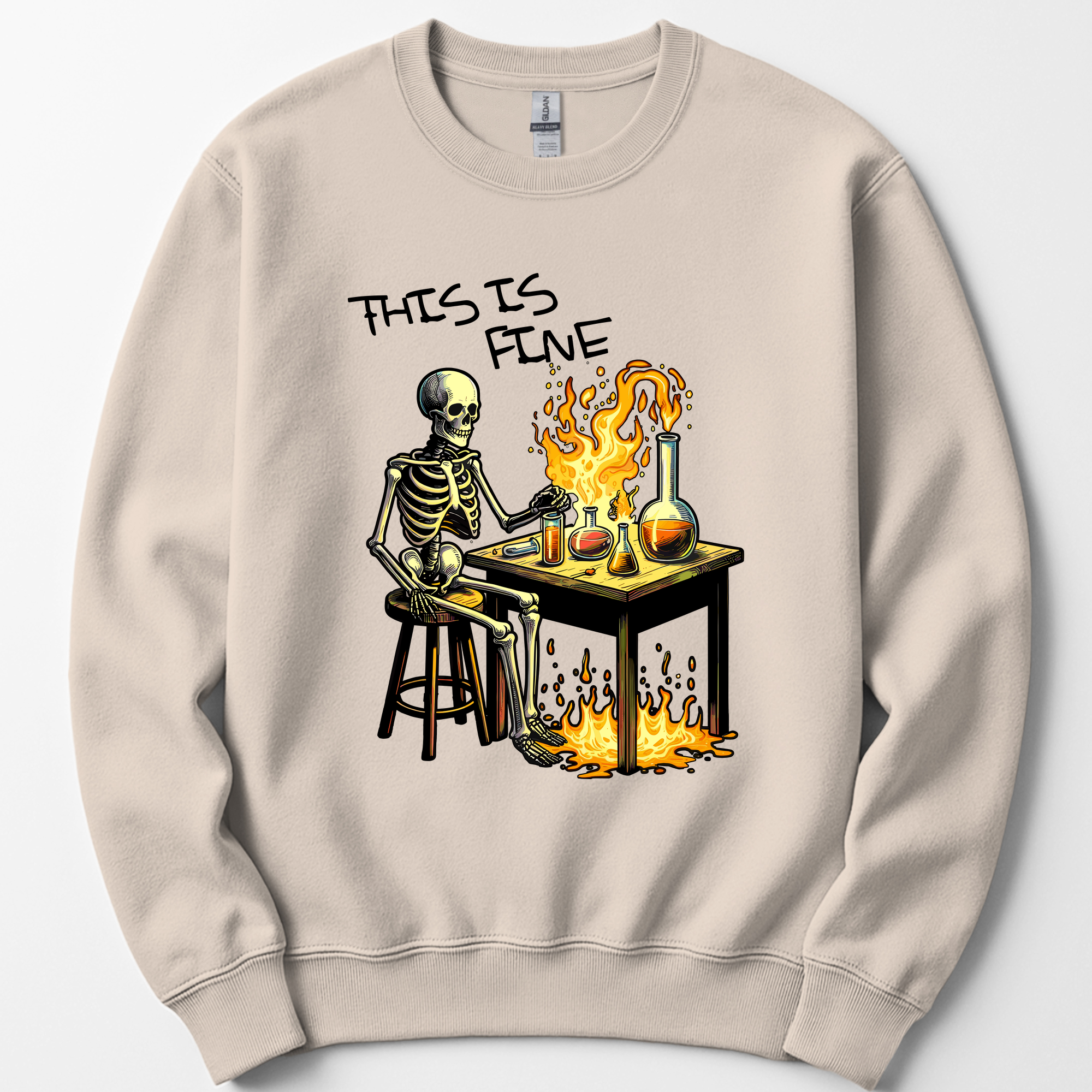 This Is Fine sweatshirt — Sand