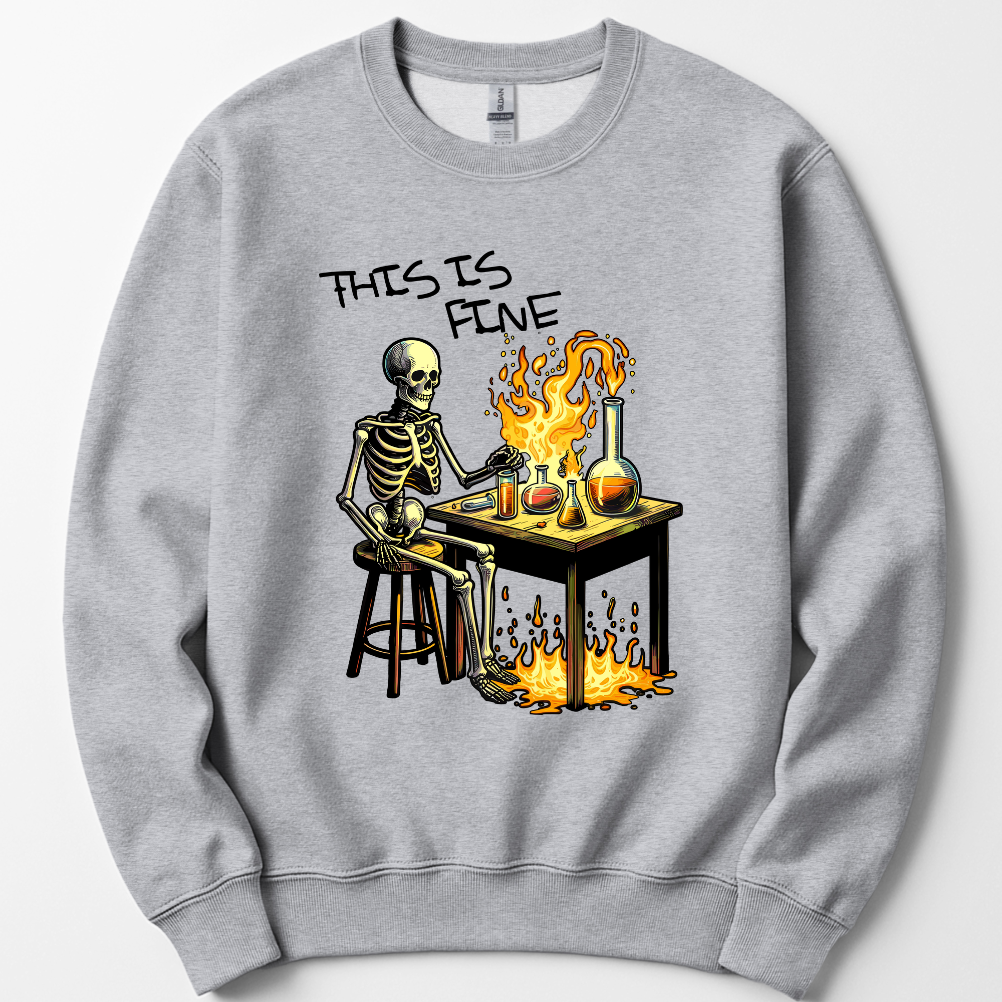 This Is Fine sweatshirt — Sport Grey