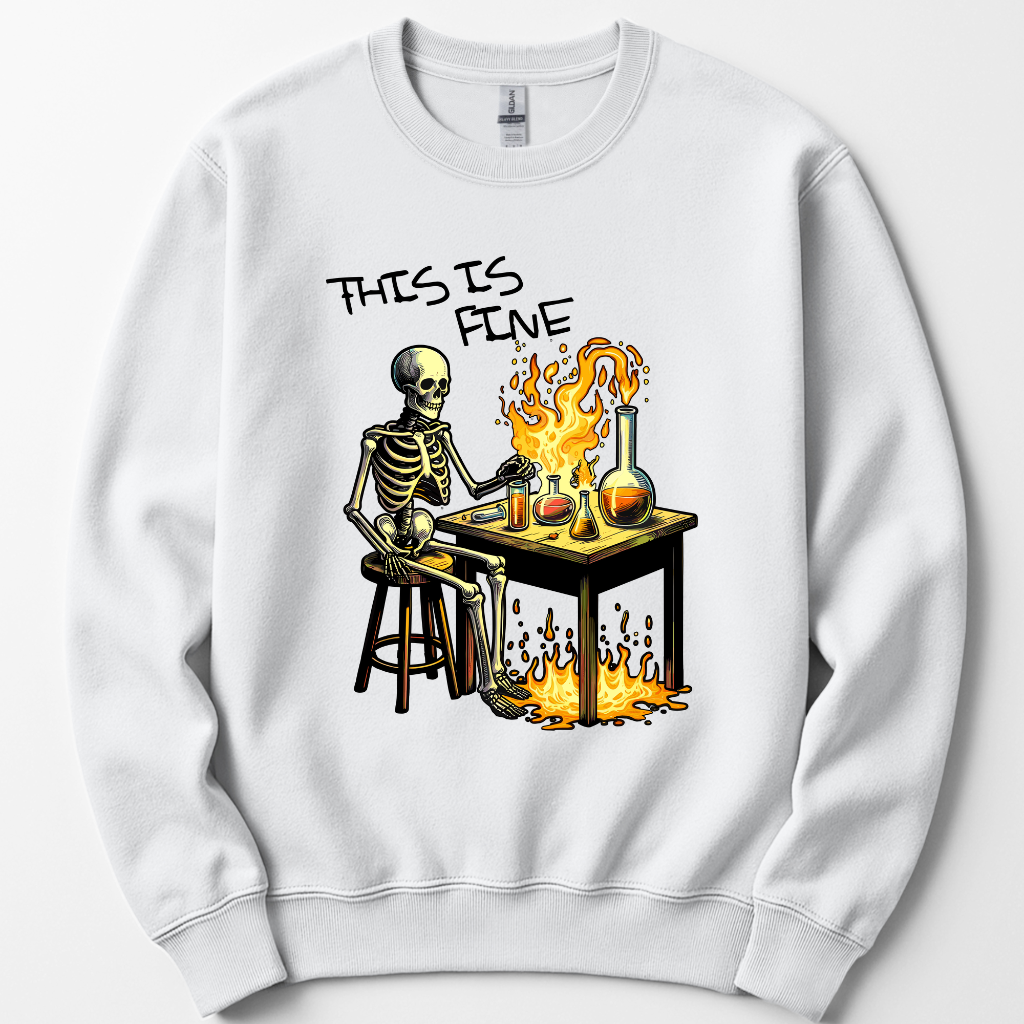 This Is Fine sweatshirt — White