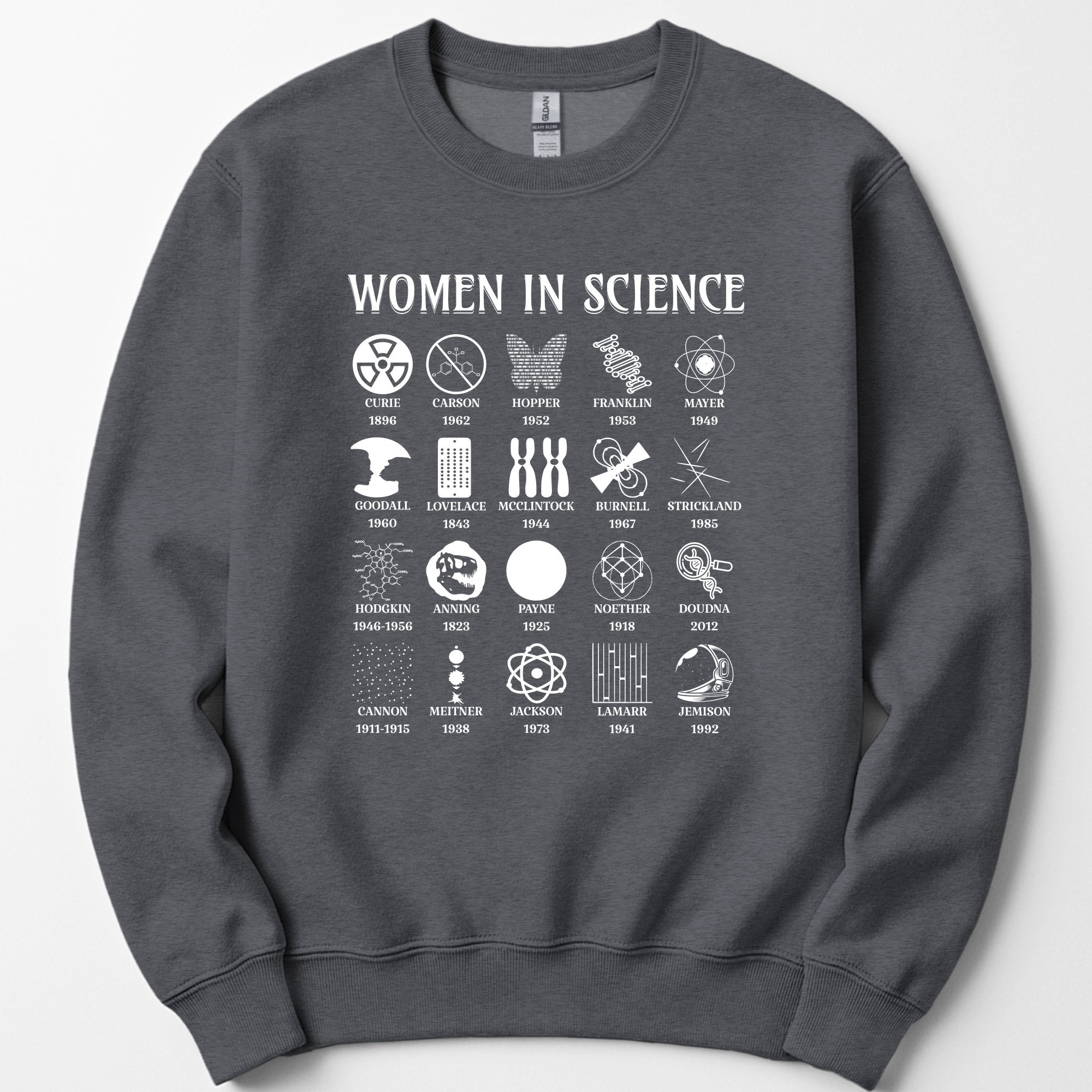 Women Science Pioneers sweatshirt — Dark Heather