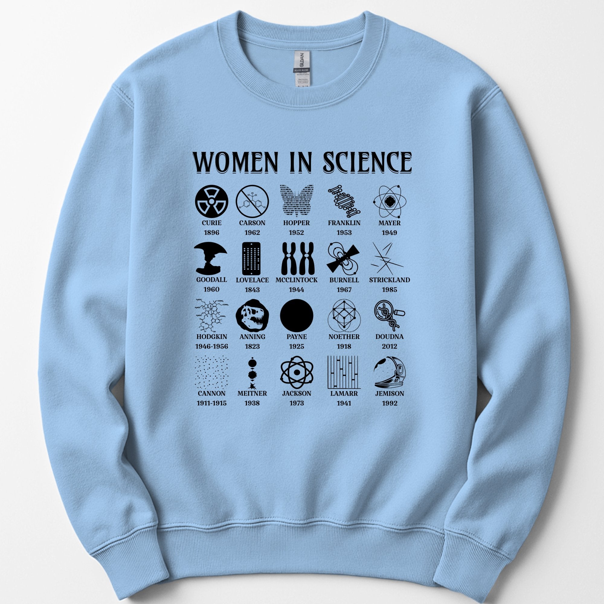 Women Science Pioneers sweatshirt — Light Blue