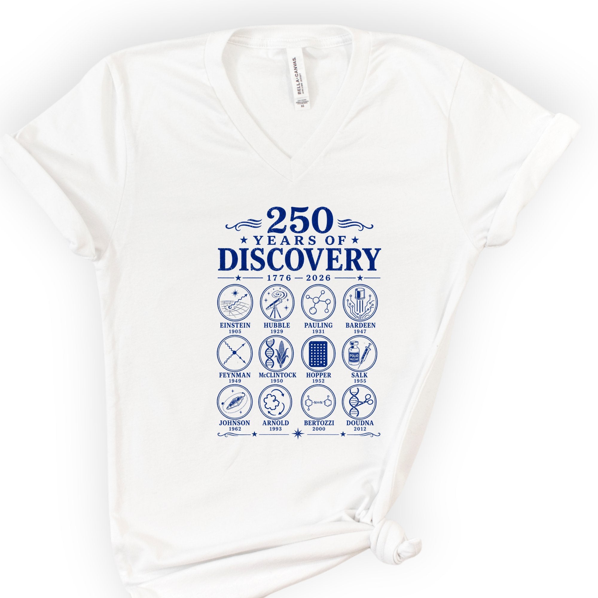 250 Years Of Discovery v-neck t-shirt — White