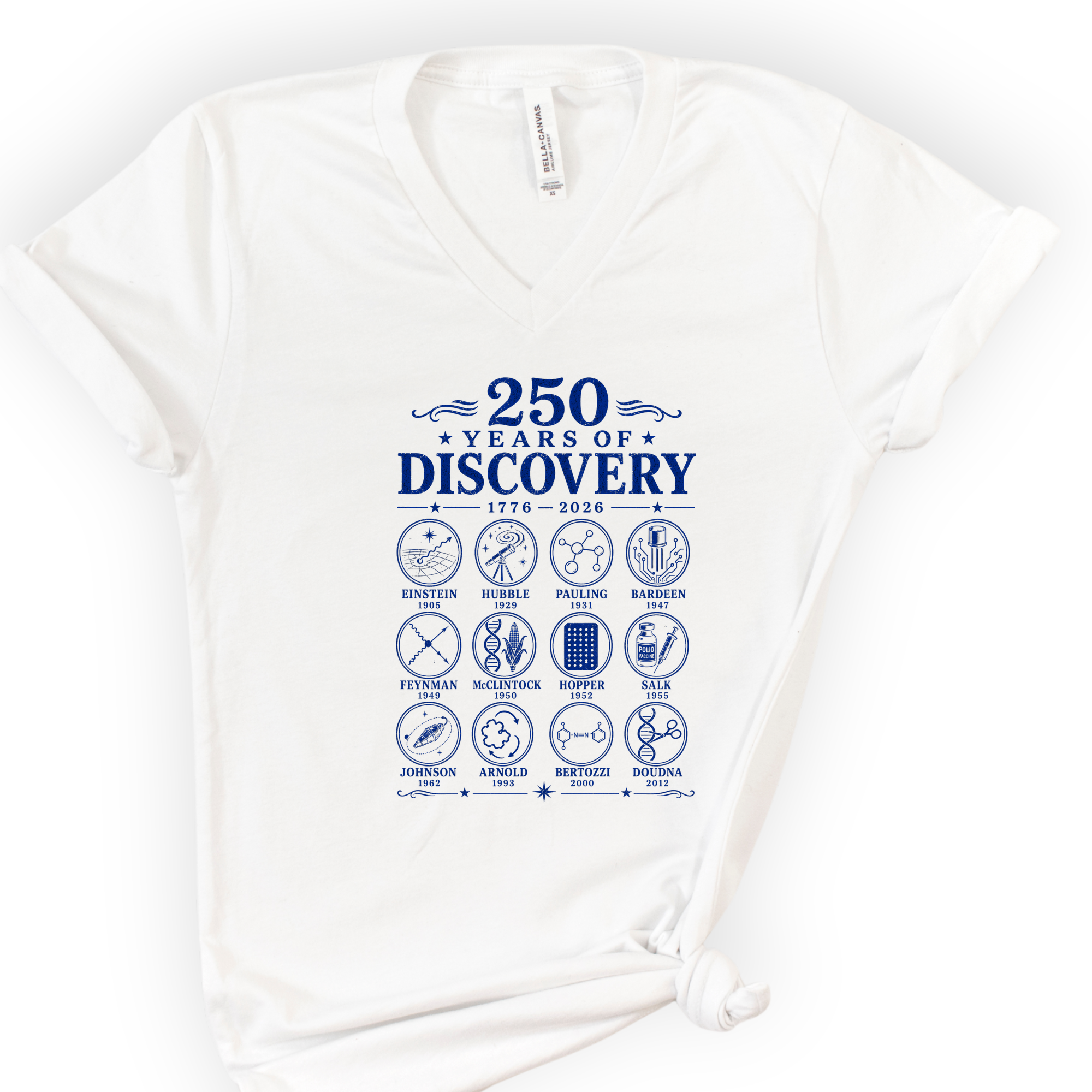250 Years Of Discovery v-neck t-shirt — White