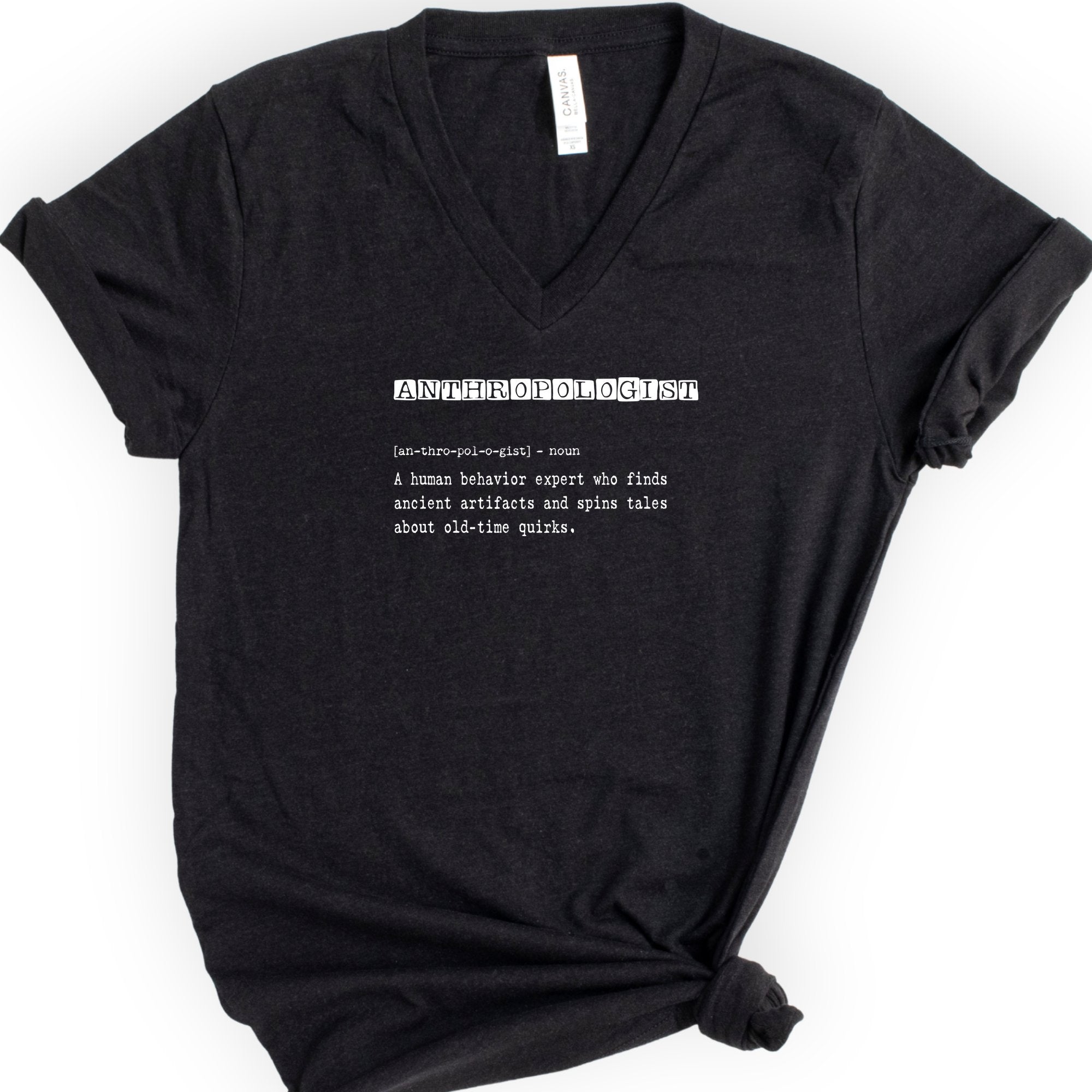 Anthropologist Definition v-neck t-shirt — Black