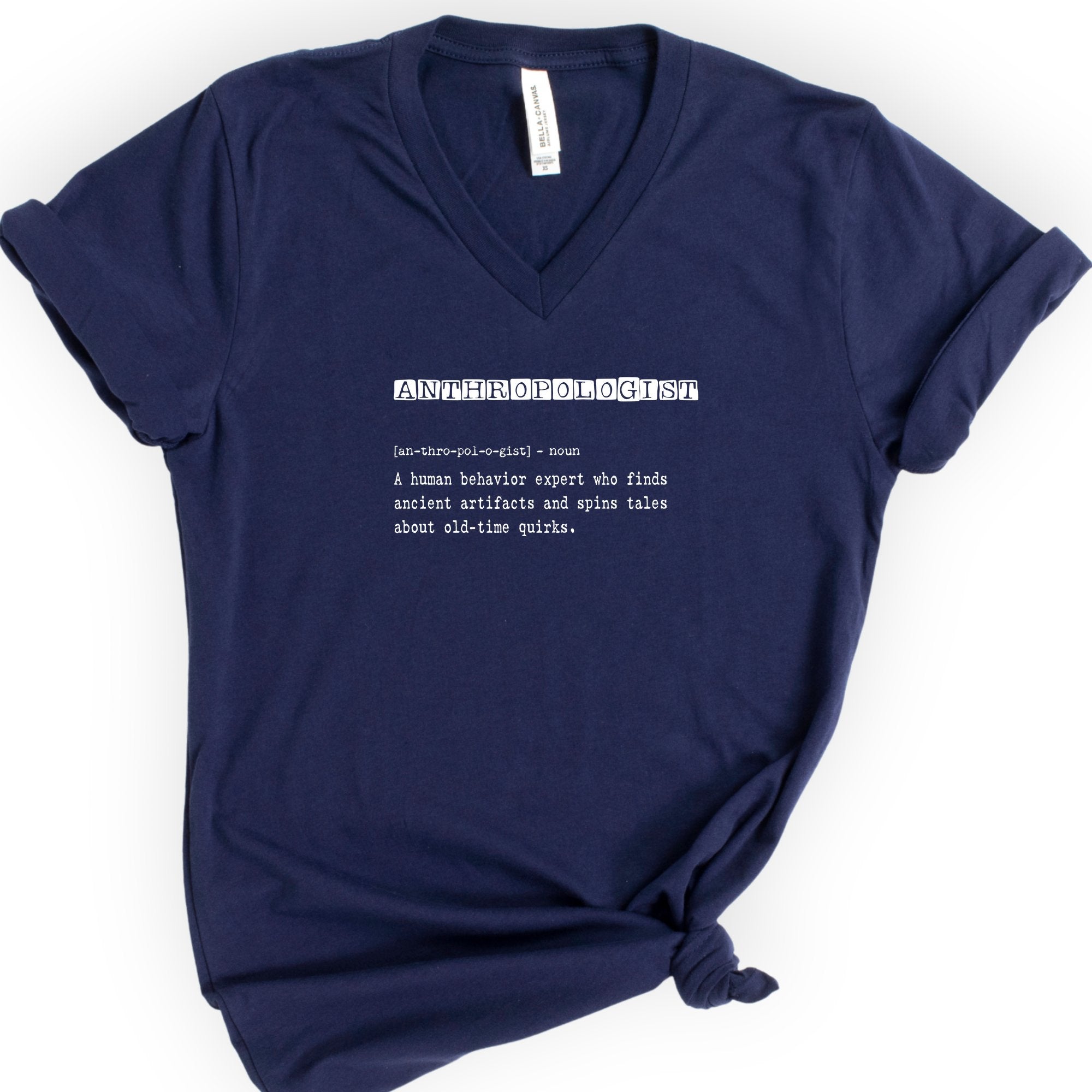 Anthropologist Definition v-neck t-shirt — Navy