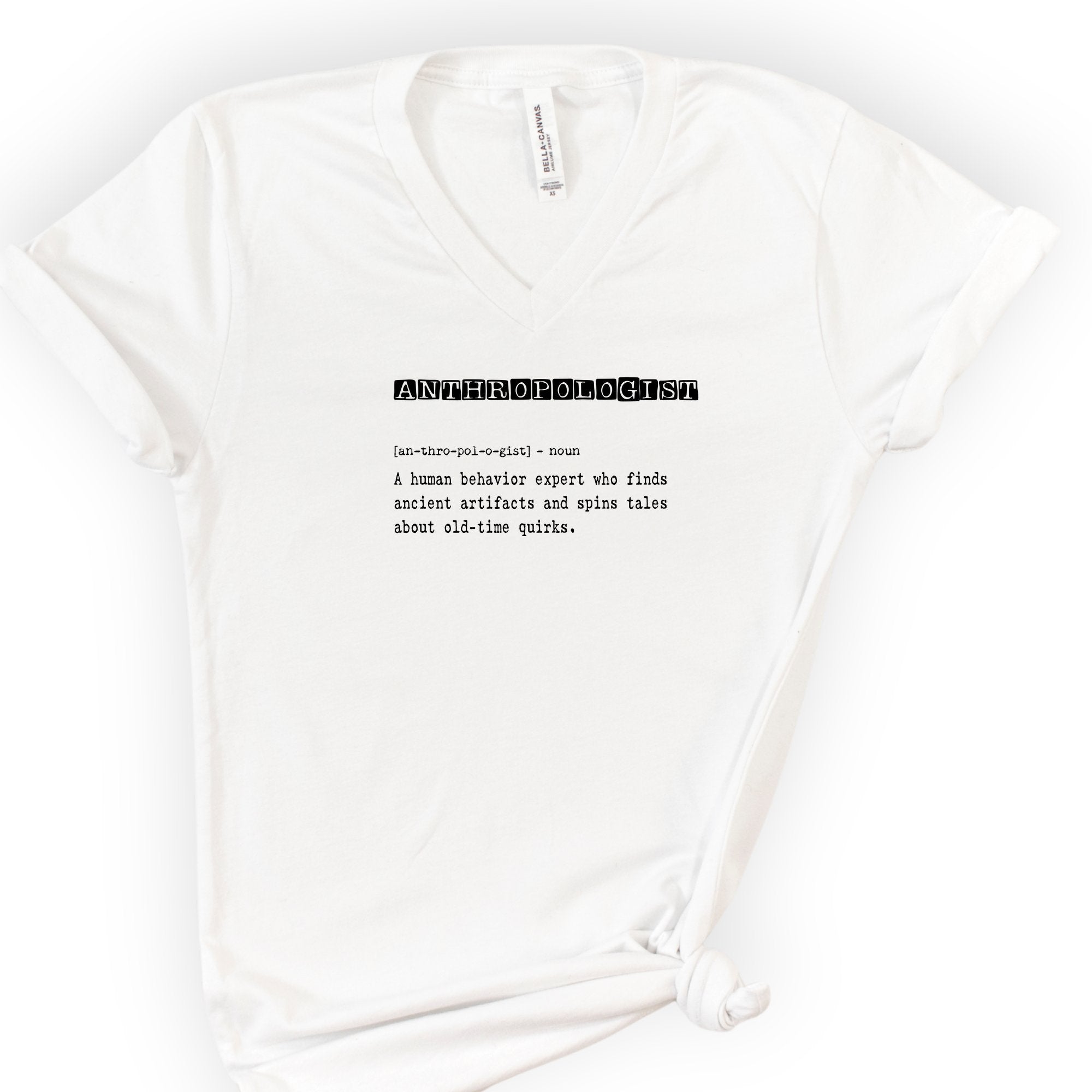 Anthropologist Definition v-neck t-shirt — White