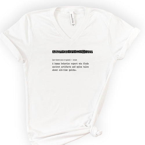 Anthropologist Definition v-neck t-shirt — White