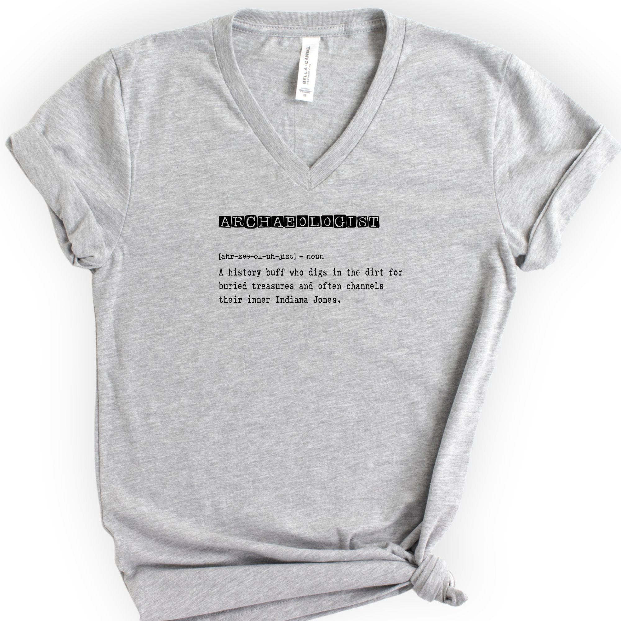 Archaeologist Definition v-neck t-shirt — Athletic Heather