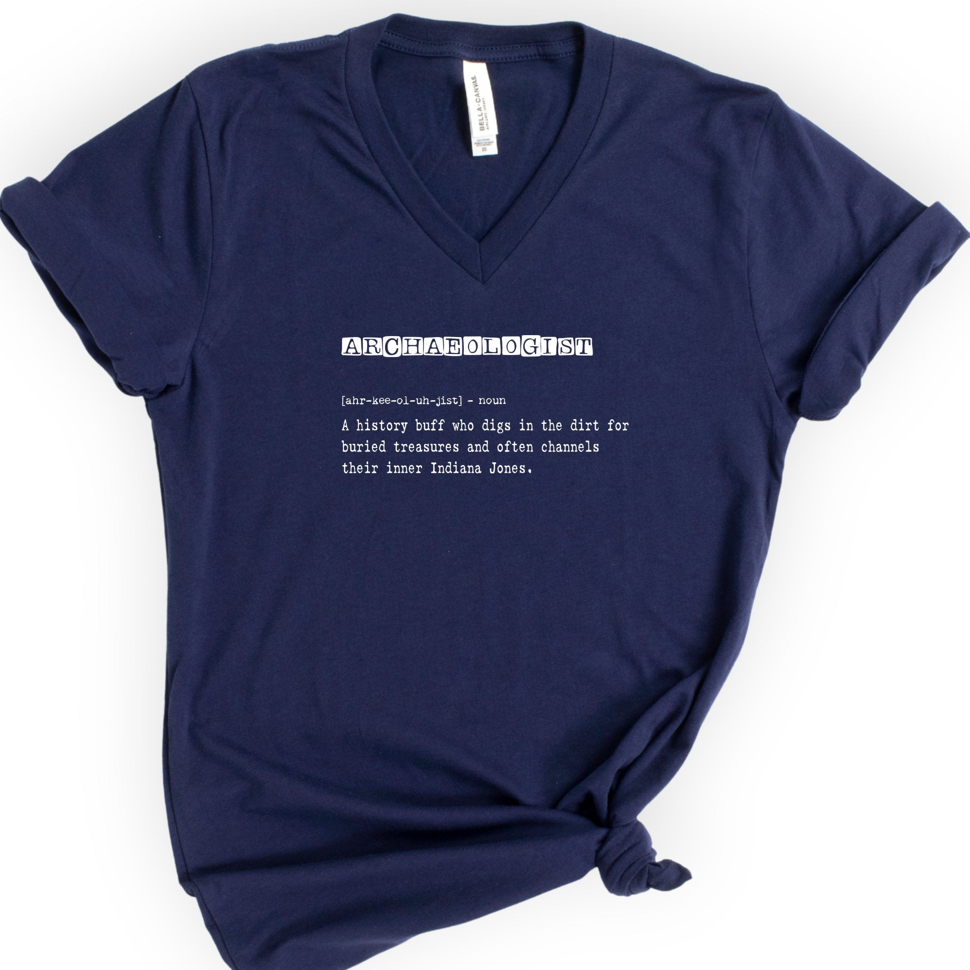 Archaeologist Definition v-neck t-shirt — Navy
