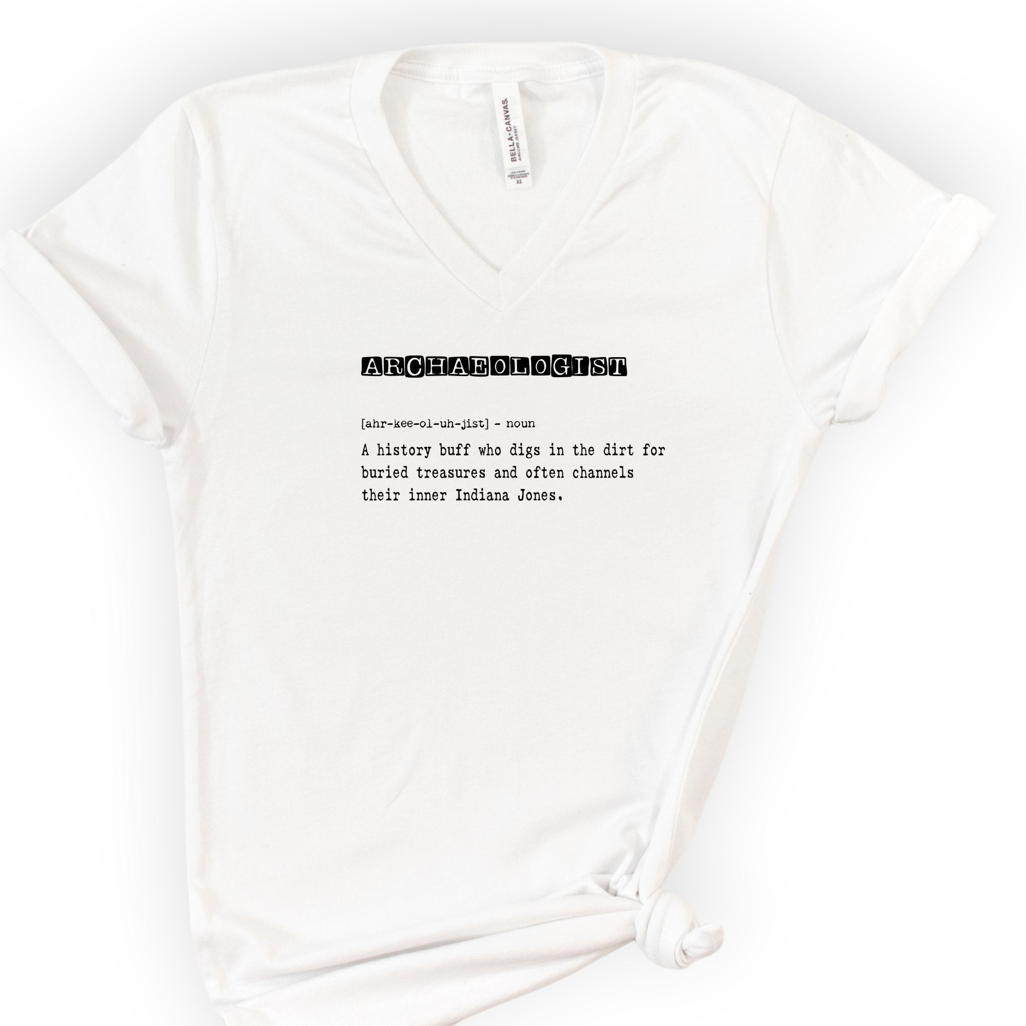 Archaeologist Definition v-neck t-shirt — White