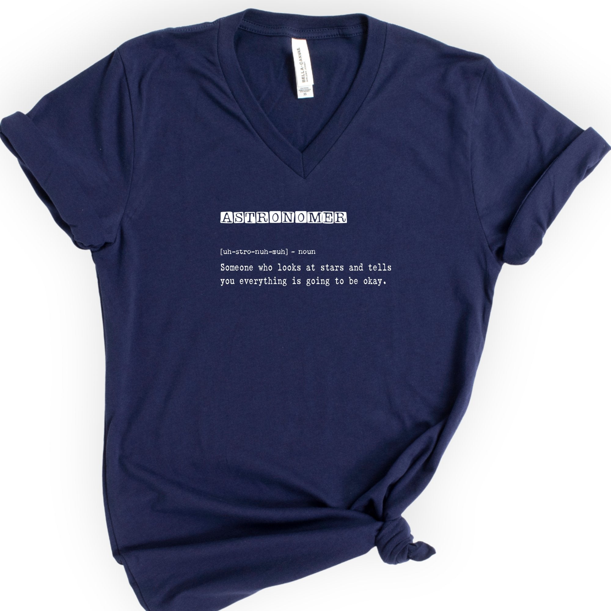 Astronomer Definition v-neck t-shirt — Navy