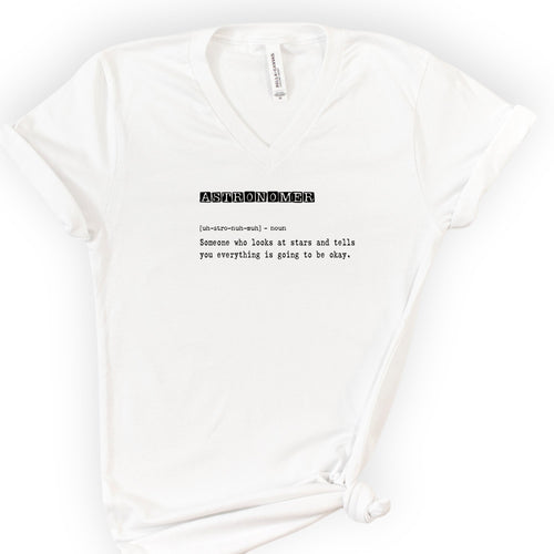 Astronomer Definition v-neck t-shirt — White