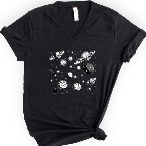 Astronomy v-neck t-shirt — Black