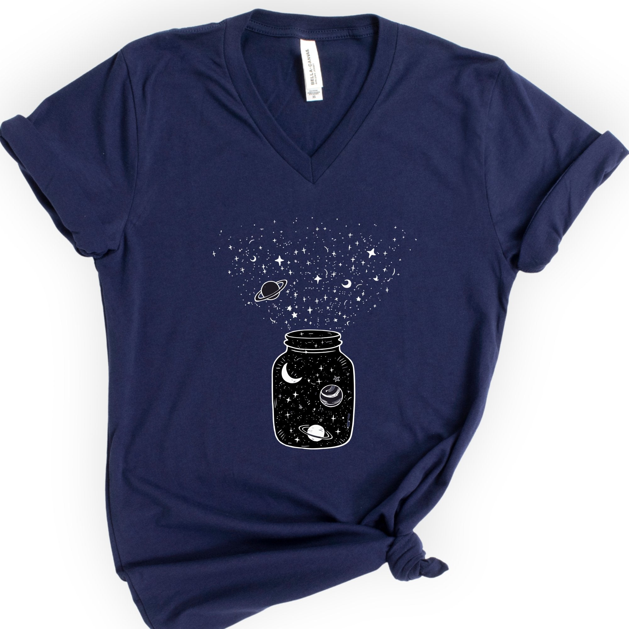 Astronomy Jar v-neck t-shirt — Navy