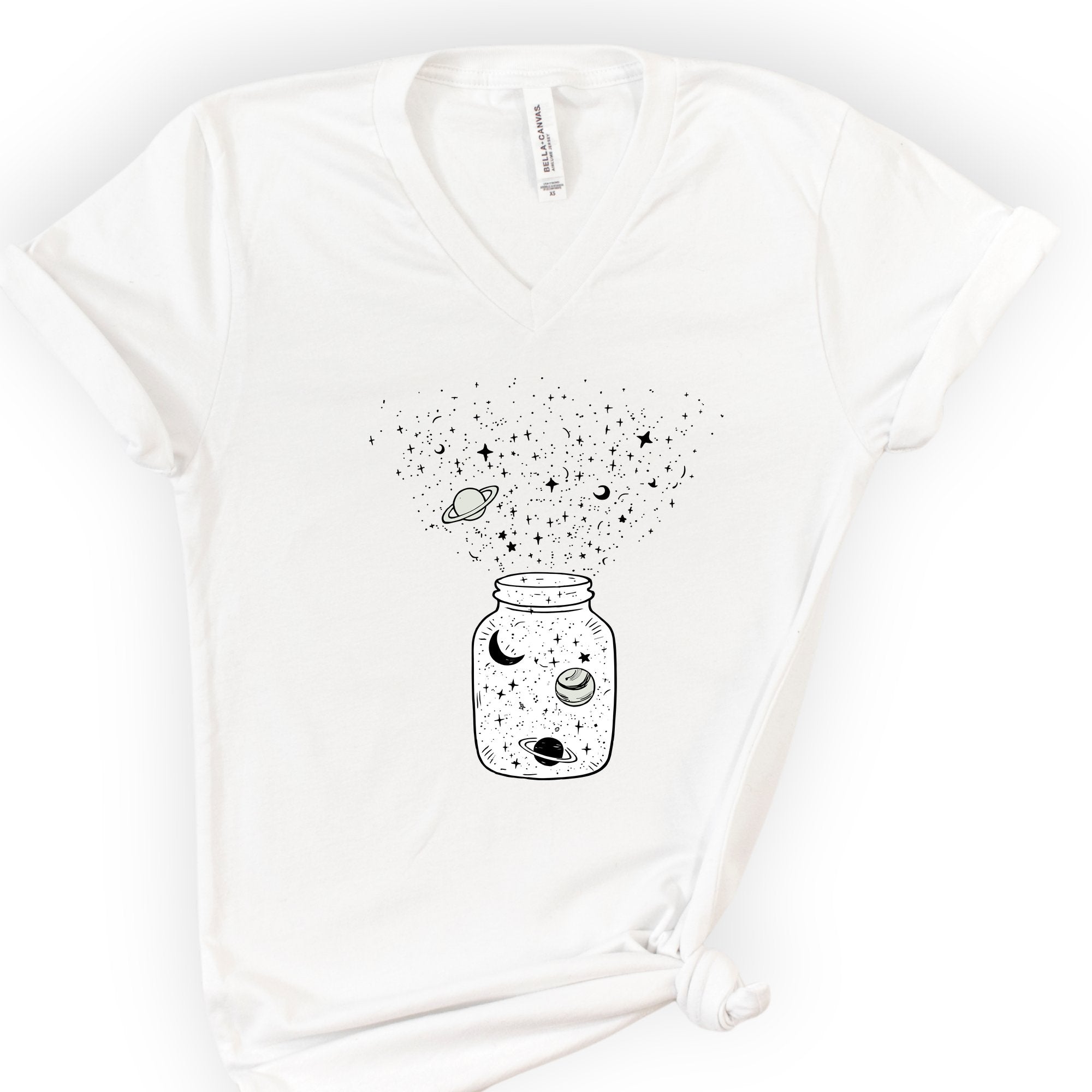 Astronomy Jar v-neck t-shirt — White